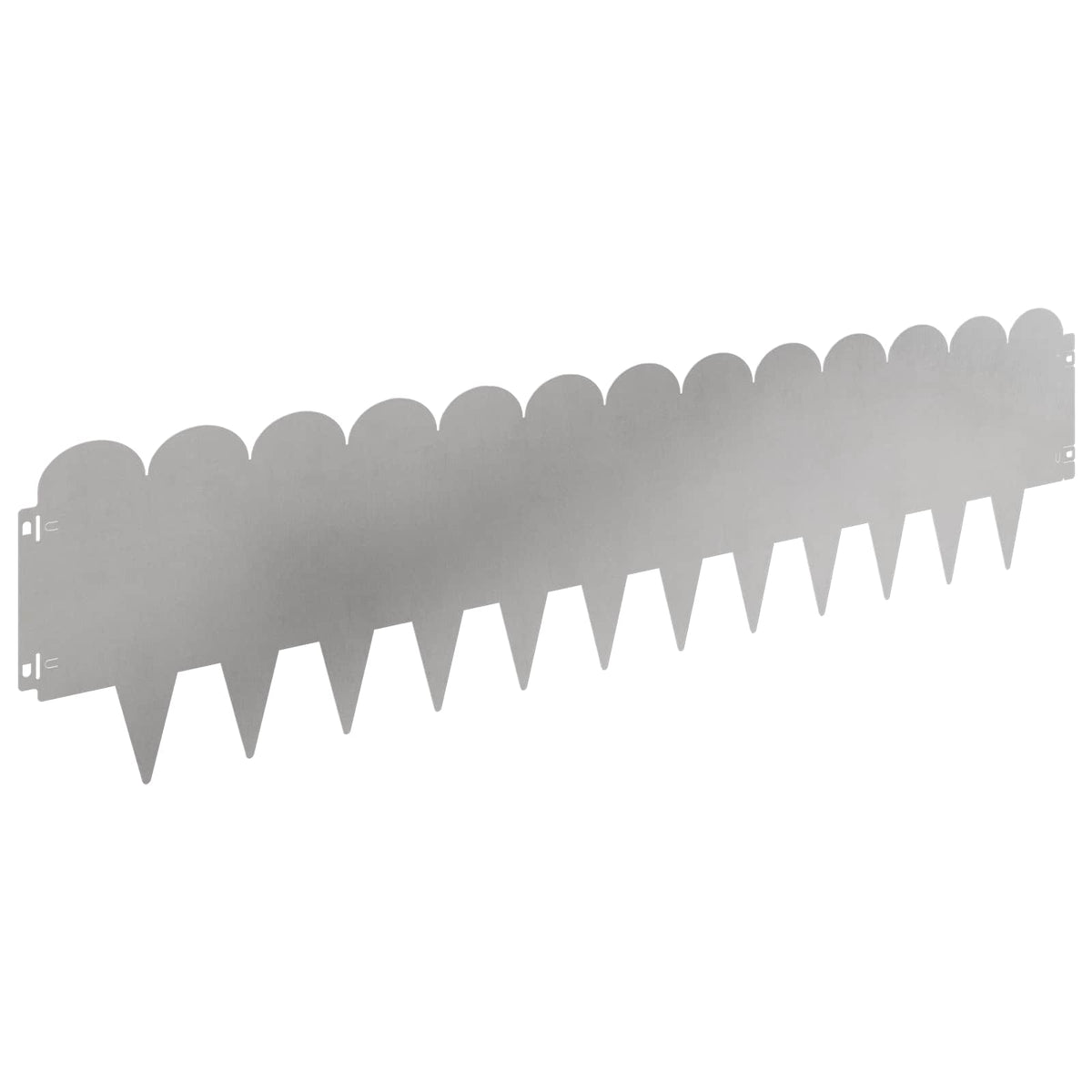 Lawn Edging 10 pcs 103 x 25 cm Steel Silver