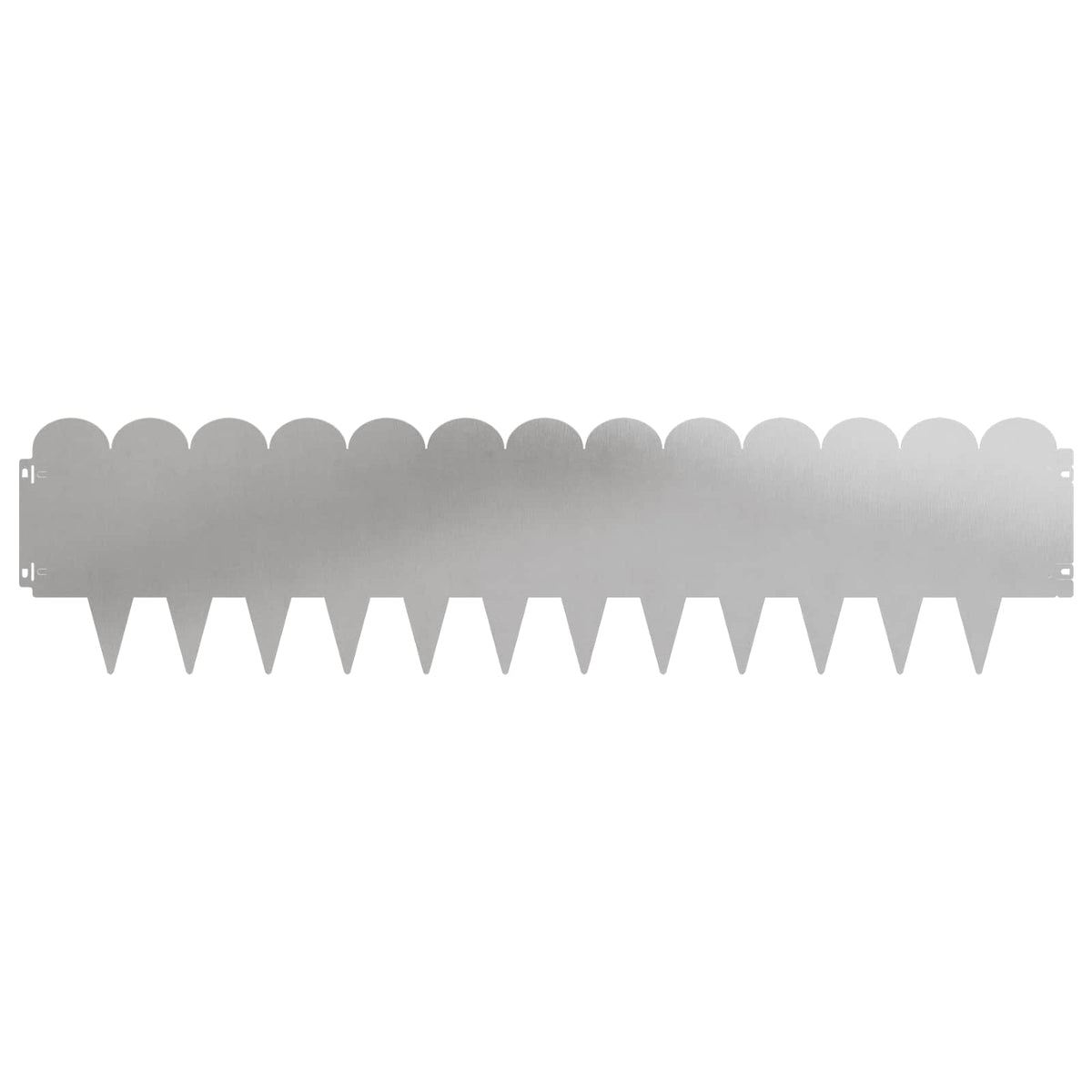 Lawn Edging 10 pcs 103 x 25 cm Steel Silver