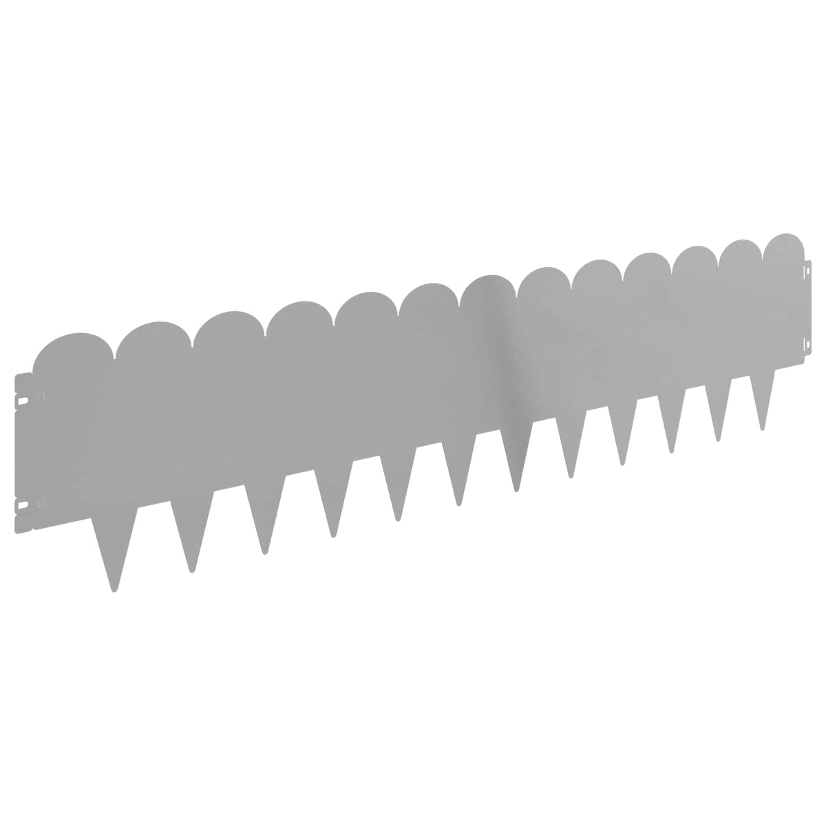 Lawn Edging 10 pcs 103 x 25 cm Steel Silver