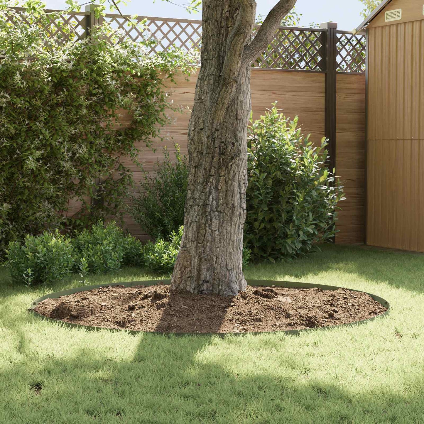 Lawn Edging 50 pcs 102 x 4 x 4 cm Steel Olive Green