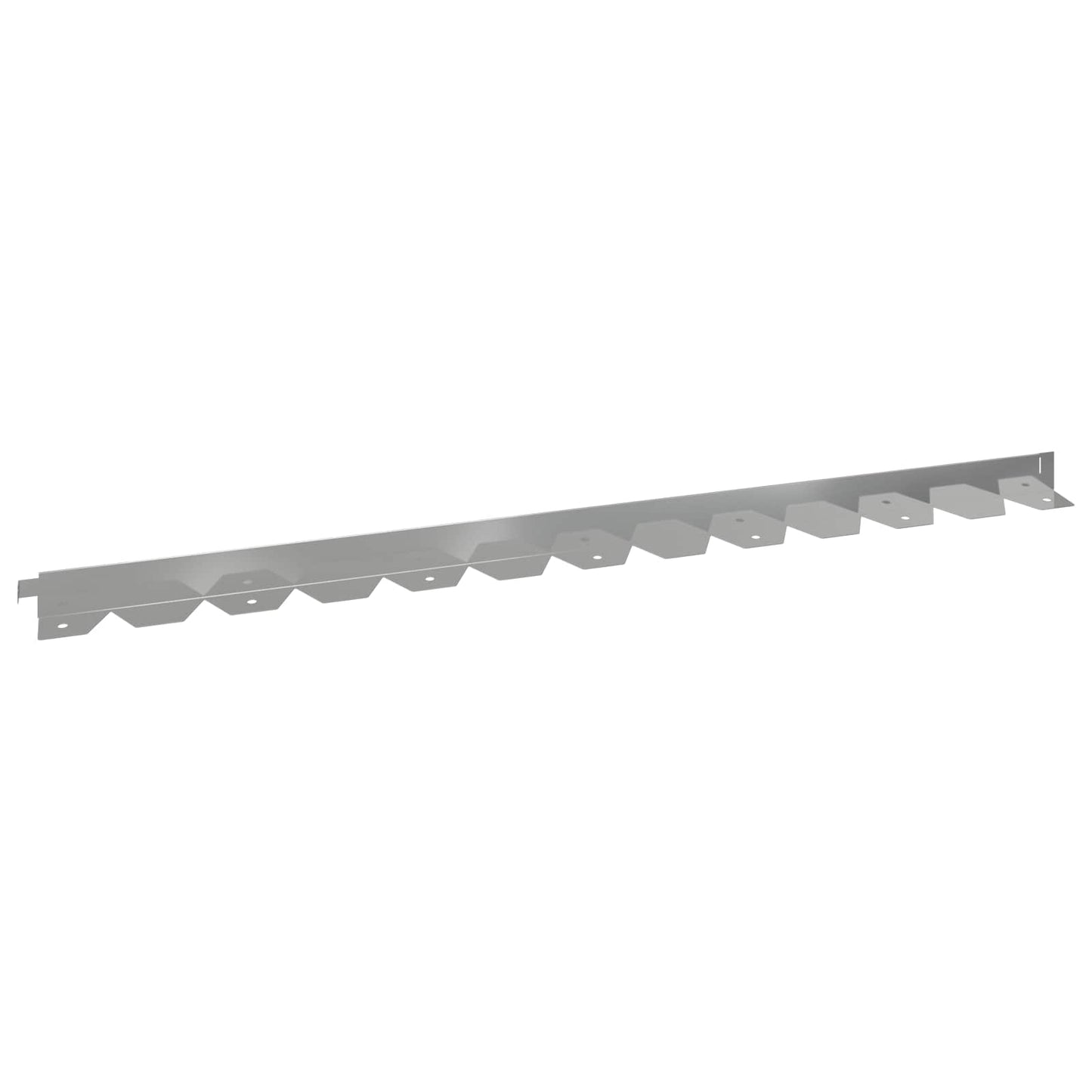 Lawn Edging 50 pcs 102 x 4 x 4 cm Steel Silver