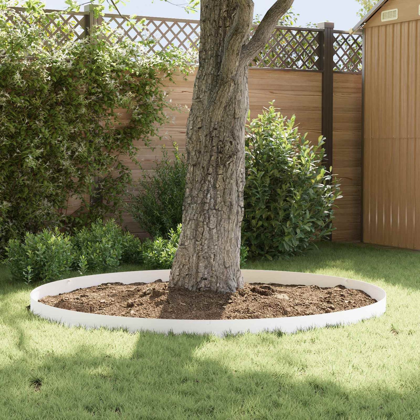 Lawn Edging 10 pcs 102 x 10 x 4 cm Steel White