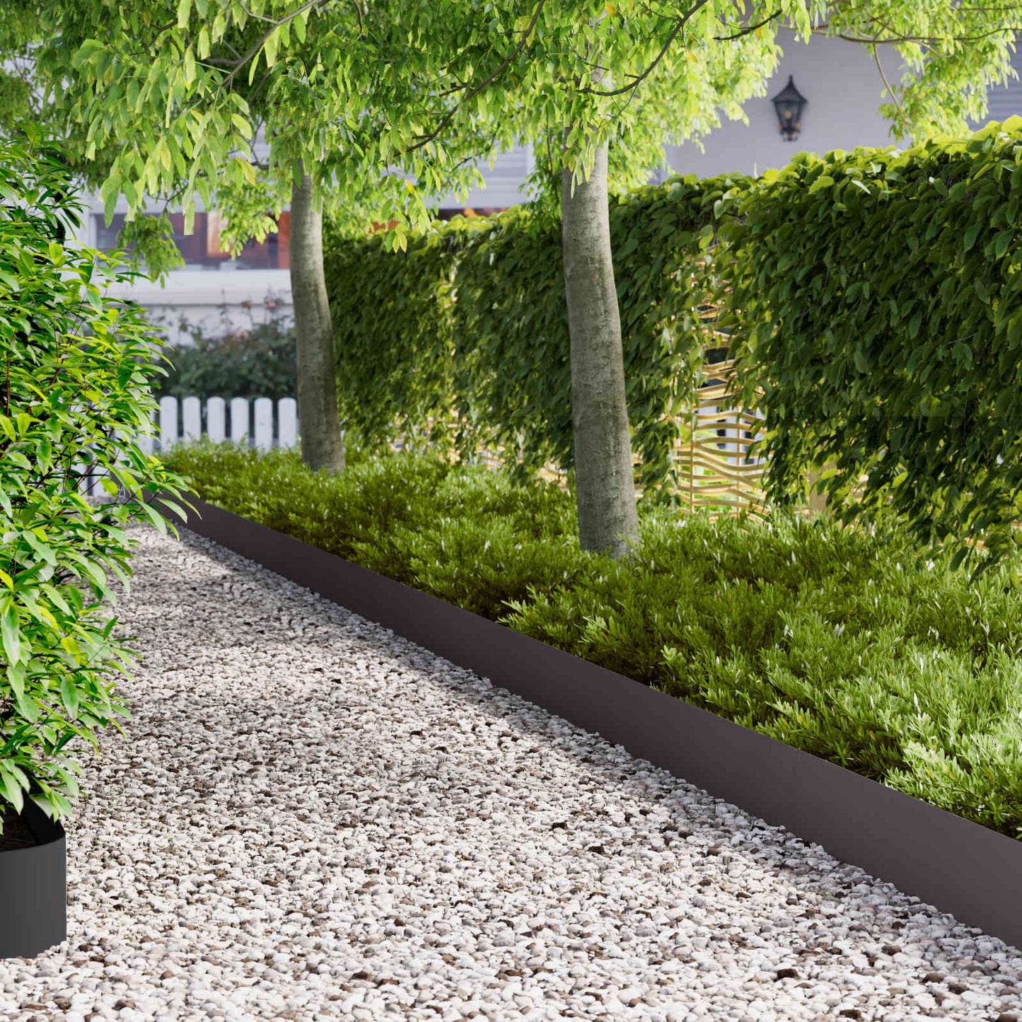 Lawn Edging 30 pcs 102 x 15 x 4 cm Steel Black