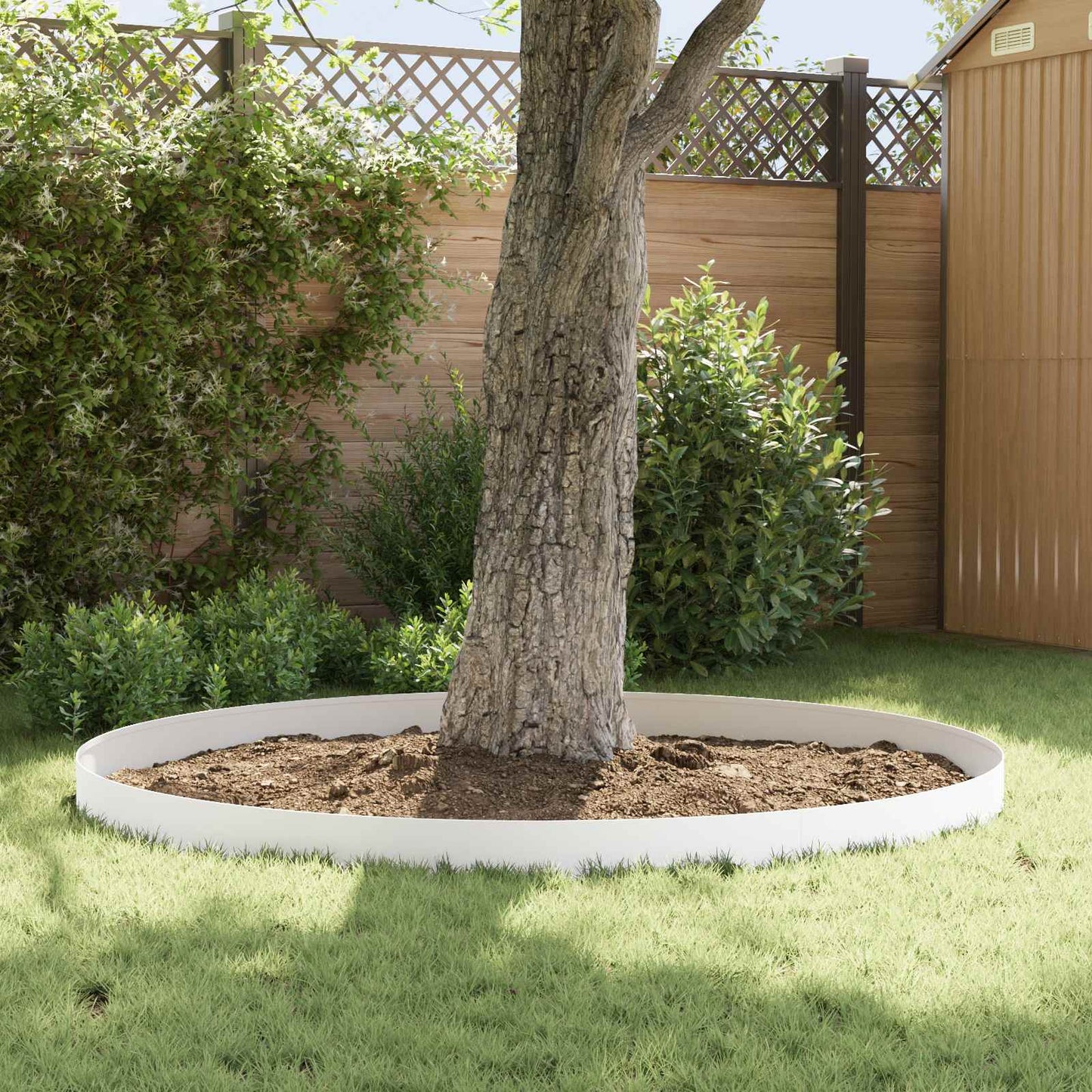 Lawn Edging 50 pcs 100 x 12 cm Steel White