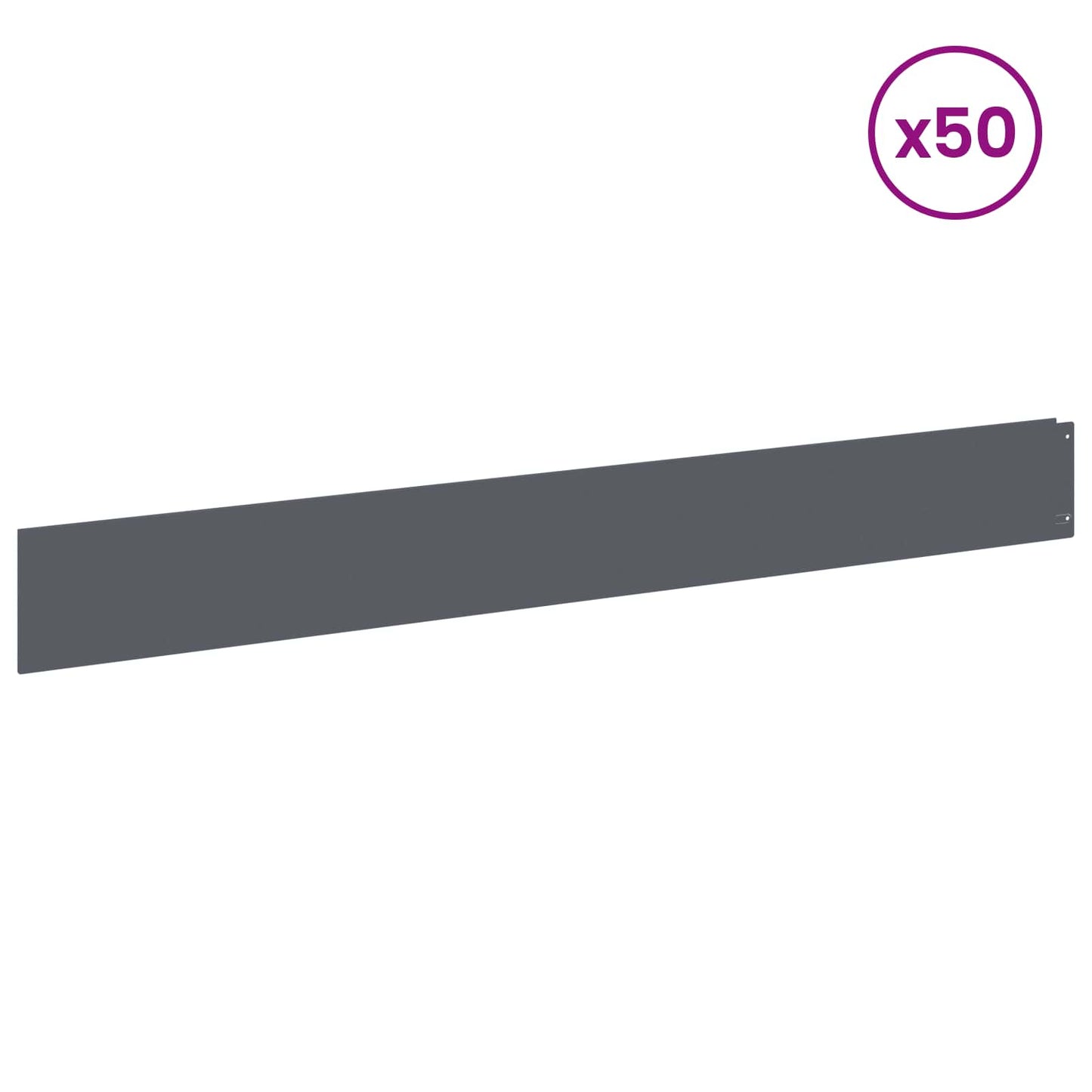 Lawn Edging 50 pcs 100 x 12 cm Steel Anthracite