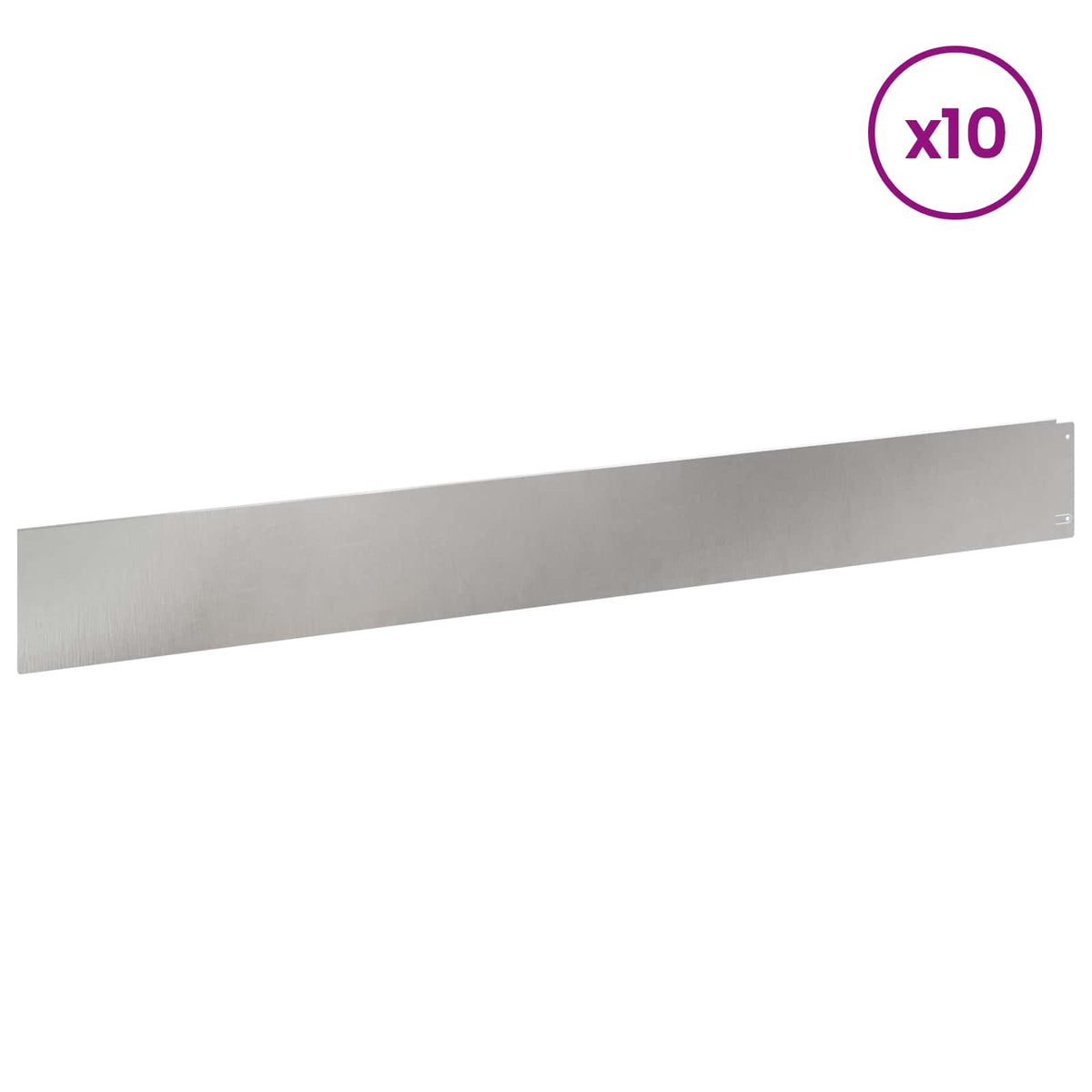 Lawn Edging 10 pcs 100 x 12 cm Steel Silver