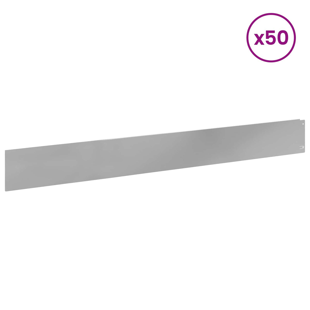 Lawn Edging 50 pcs 100 x 12 cm Steel Silver