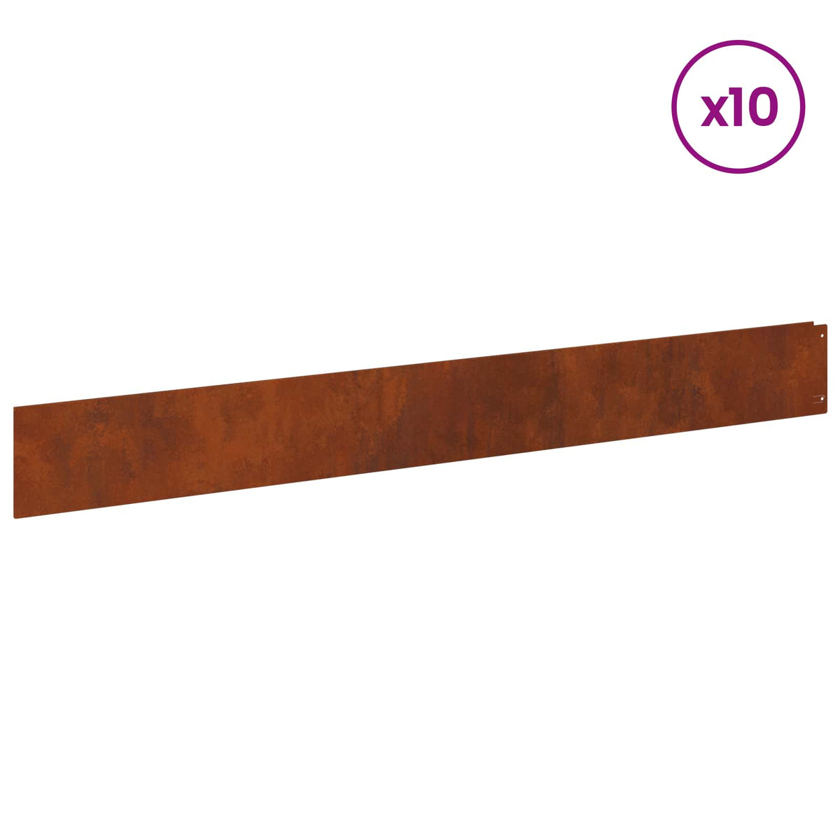 Lawn Edge with Top Fold 10 pcs 100x12cm Steel Rusty