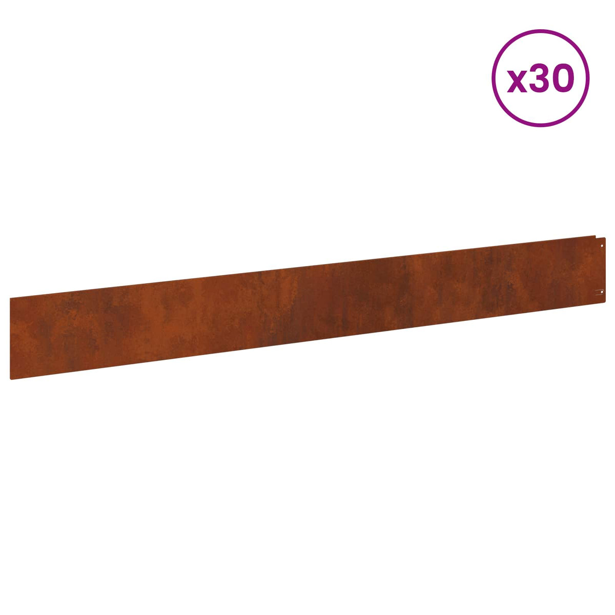 Lawn Edging 30 pcs 100 x 12 cm Steel Rusty