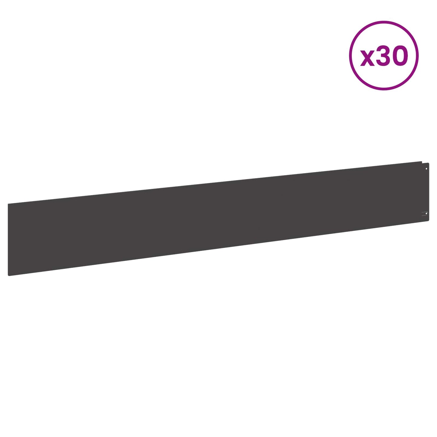 Lawn Edging 30 pcs 100 x 15 cm Steel Black