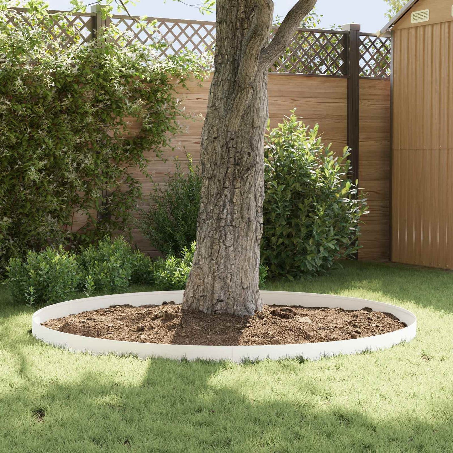 Lawn Edging 10 pcs 100 x 15 cm Steel White