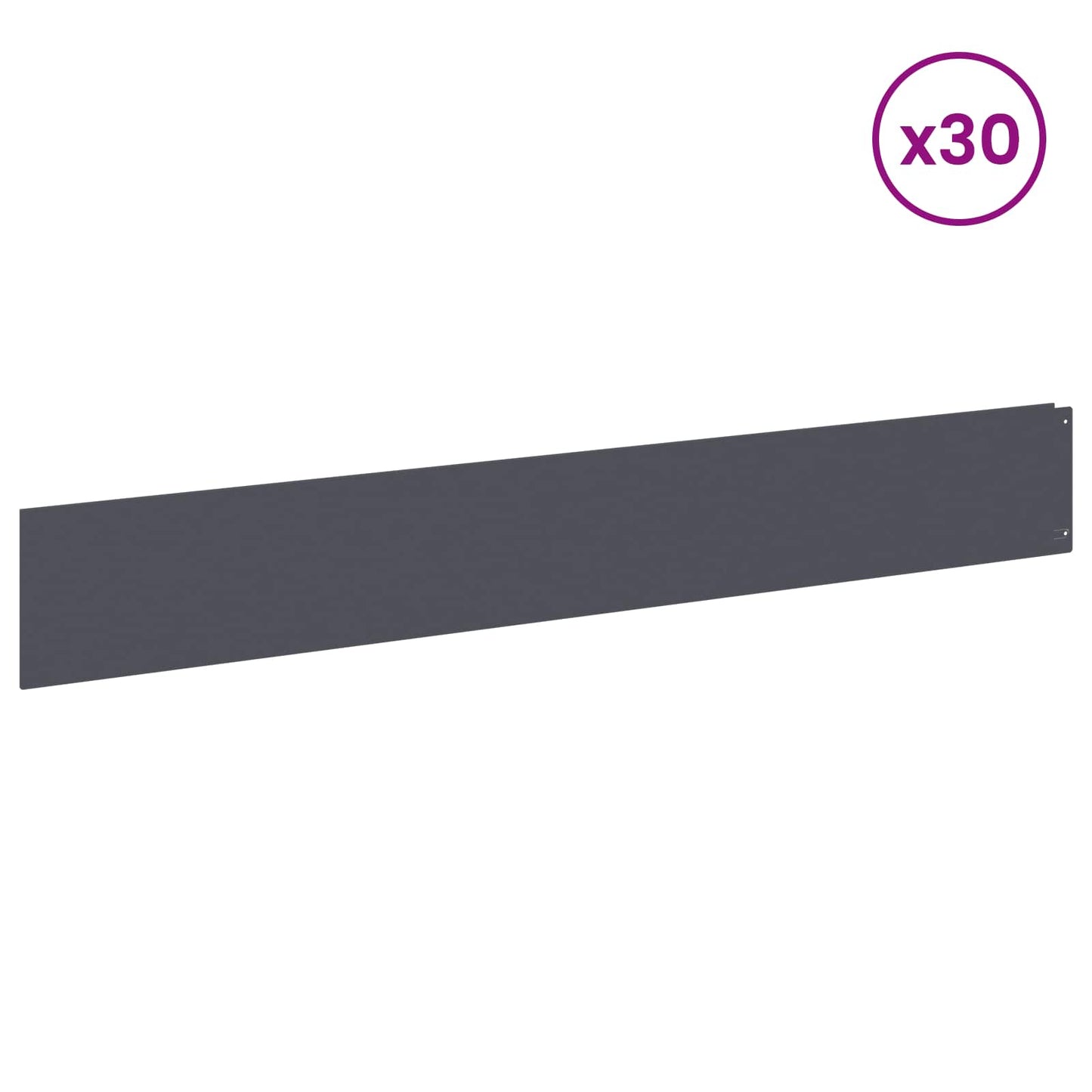 Lawn Edging 30 pcs 100 x 15 cm Steel Anthracite