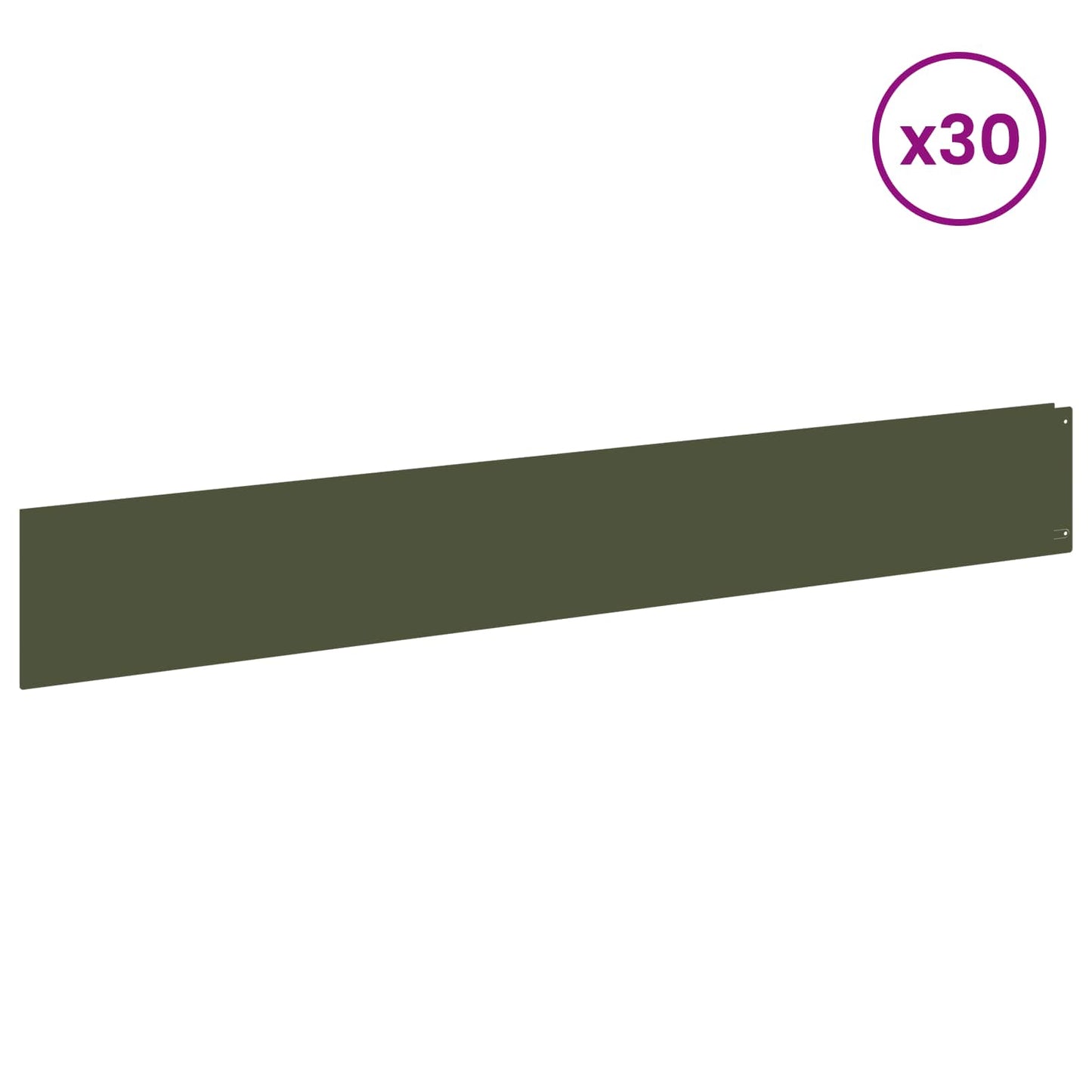 Lawn Edging 30 pcs 100 x 15 cm Steel Olive Green