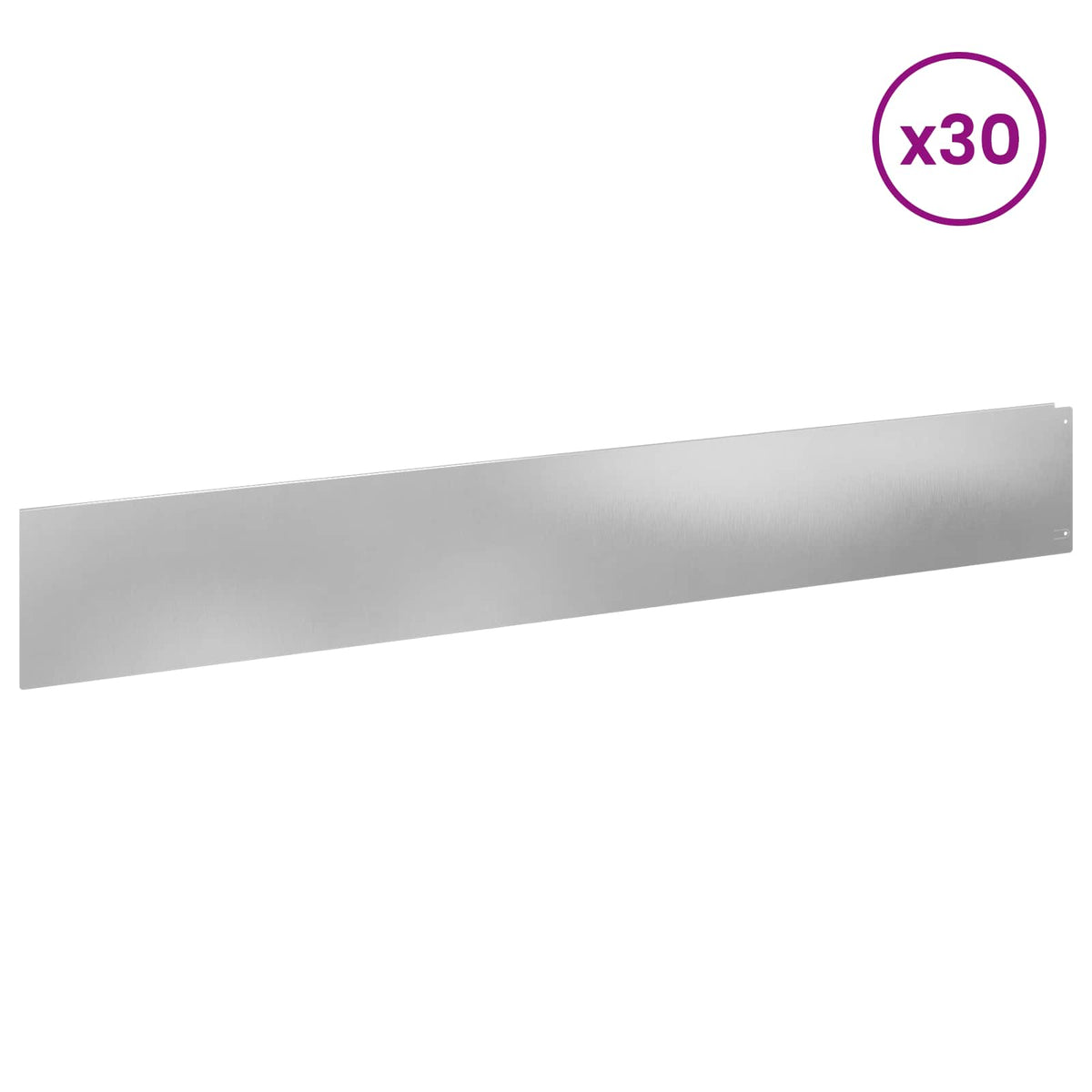 Lawn Edging 30 pcs 100 x 15 cm Steel Silver