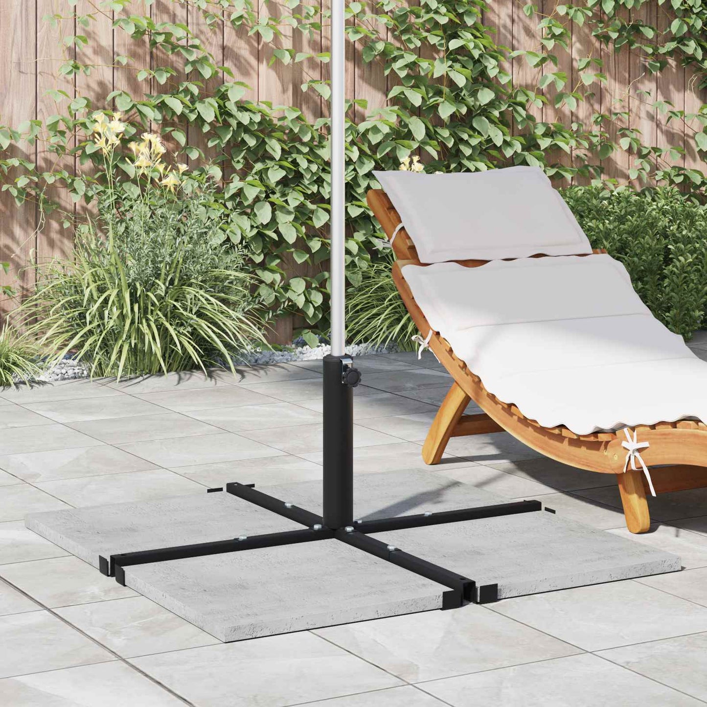 Parasol Base for 25–50 mm Pole Manual Black Powder-Coated Steel