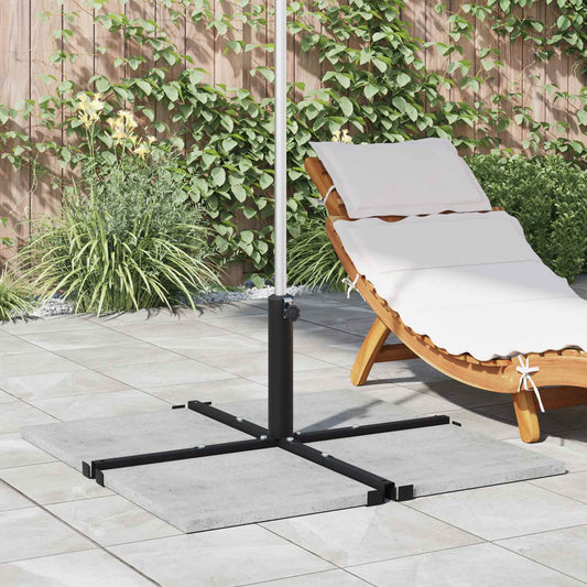 Parasol Base Cross Frame Black Steel for 25–50 mm Pole