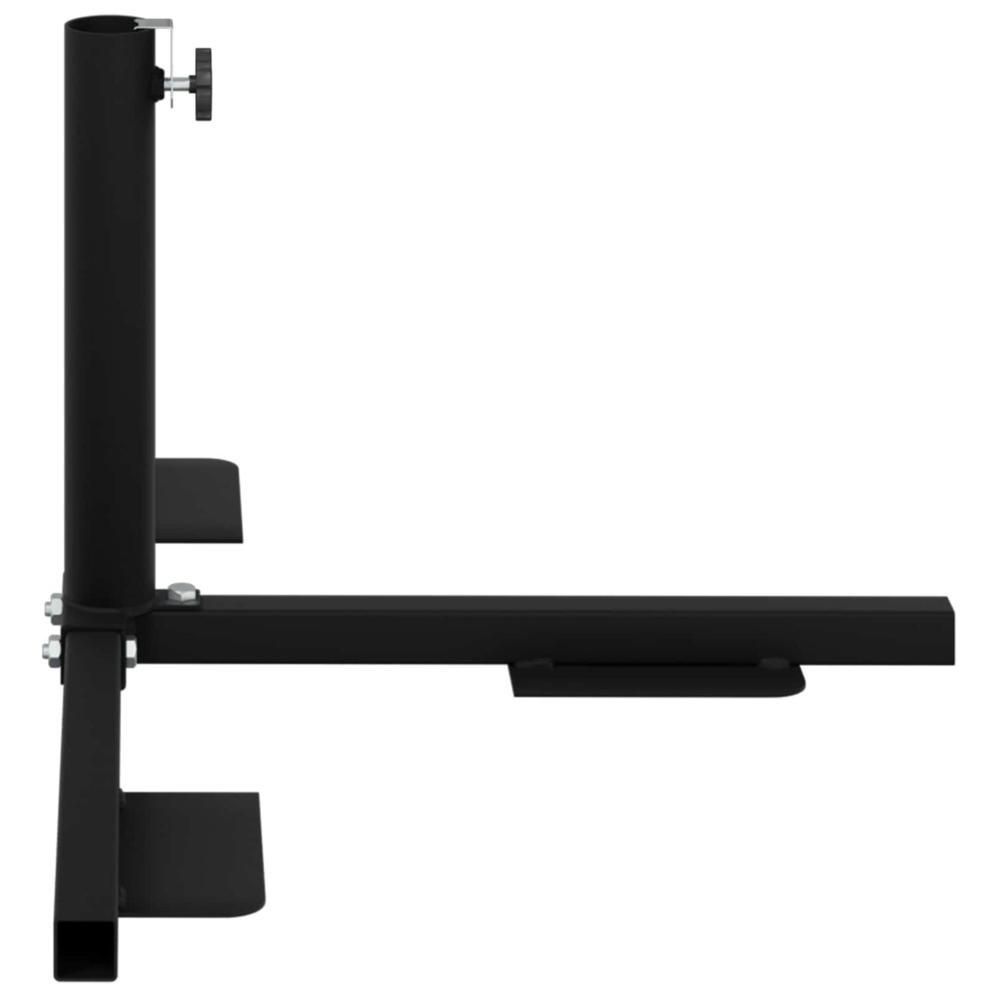 Half Parasol Base Frame Black Steel for 32-38 mm Pole