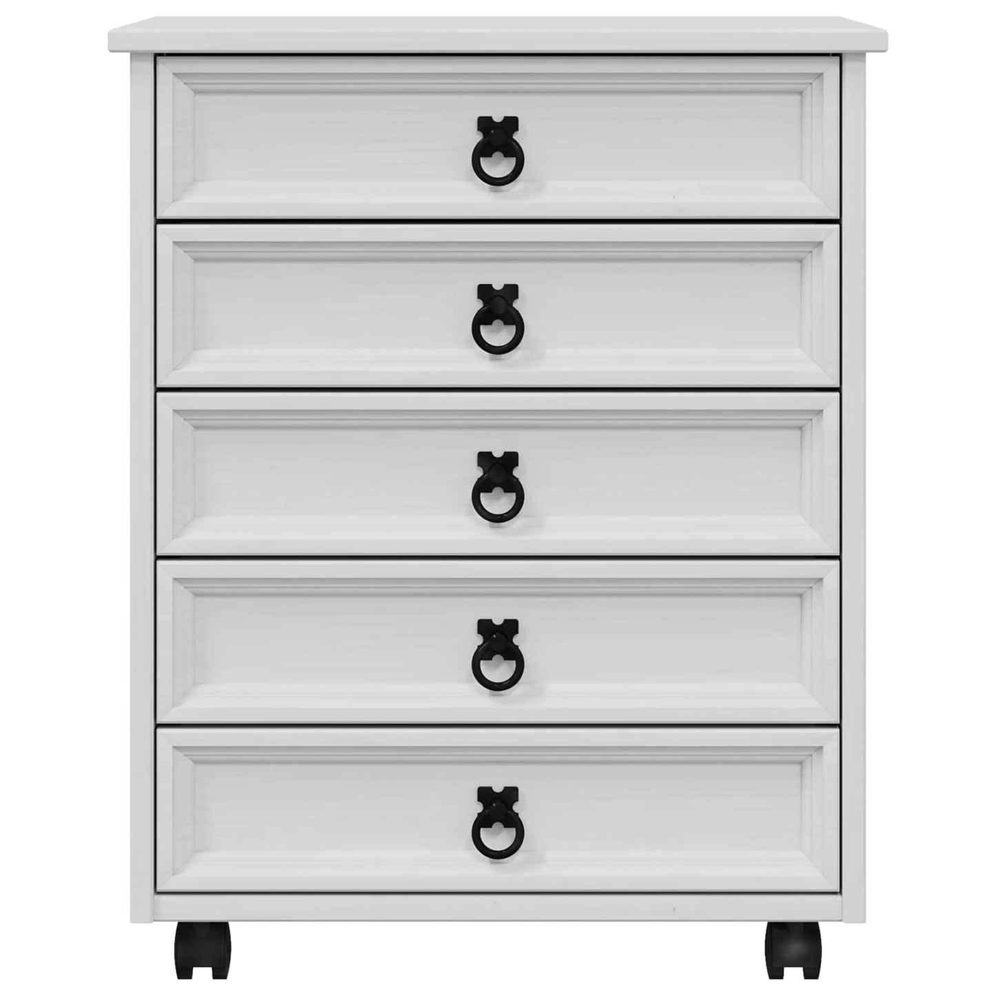 Rolling Cabinet with Drawers CORONA White