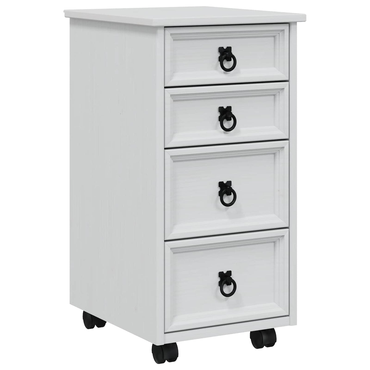 Rolling Cabinet with Drawers CORONA White