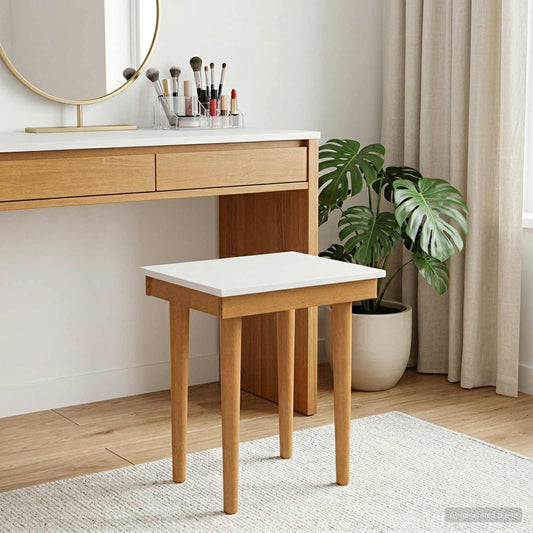 Dressing Table Stool FAUSKE White 40 x 33 x 45 cm