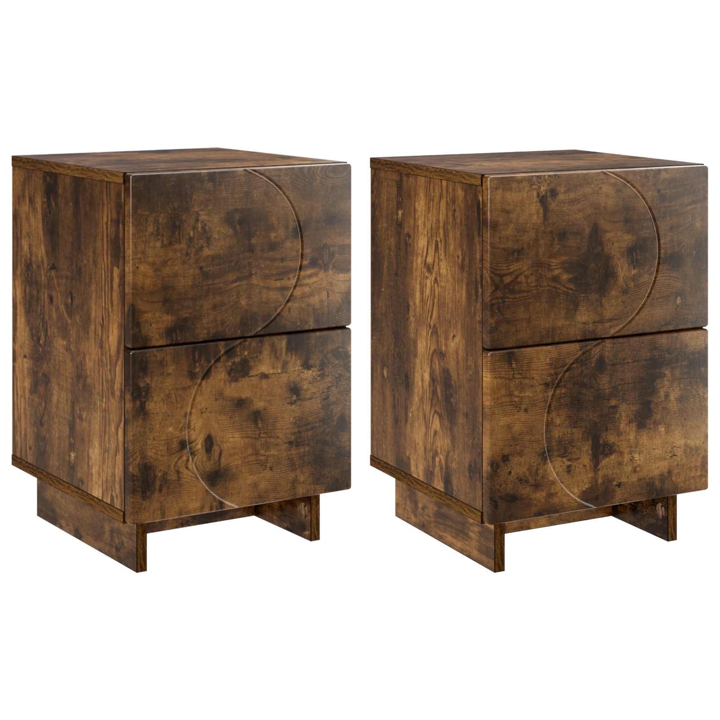 Bedside Cabinet 2 pcs Smoked Oak 33.5 x 34.5 x 50 cm