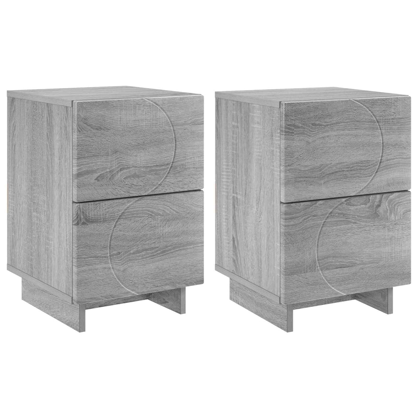 Bedside Cabinet 2 pcs Grey Sonoma 33.5 x 34.5 x 50 cm