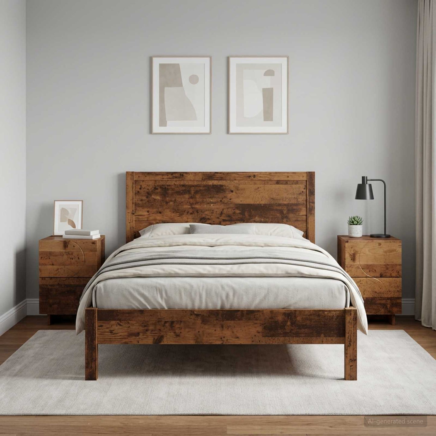 Bedside Cabinet 2 pcs Oak Wood 33.5 x 34.5 x 50 cm