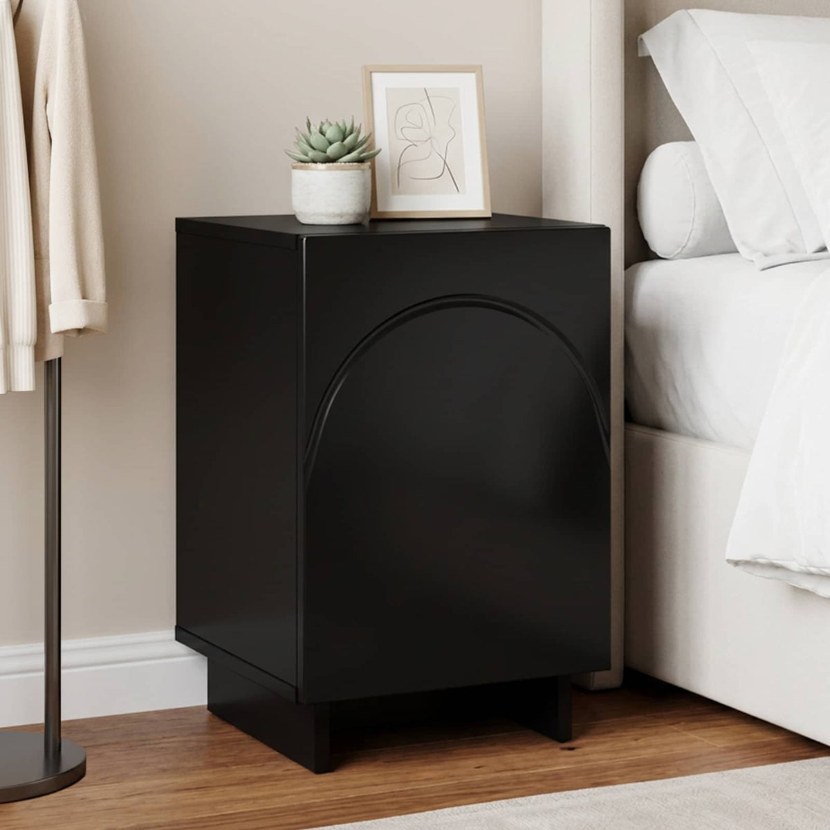 Bedside Cabinet Black 33.5 x 34.5 x 50 cm Engineered Wood