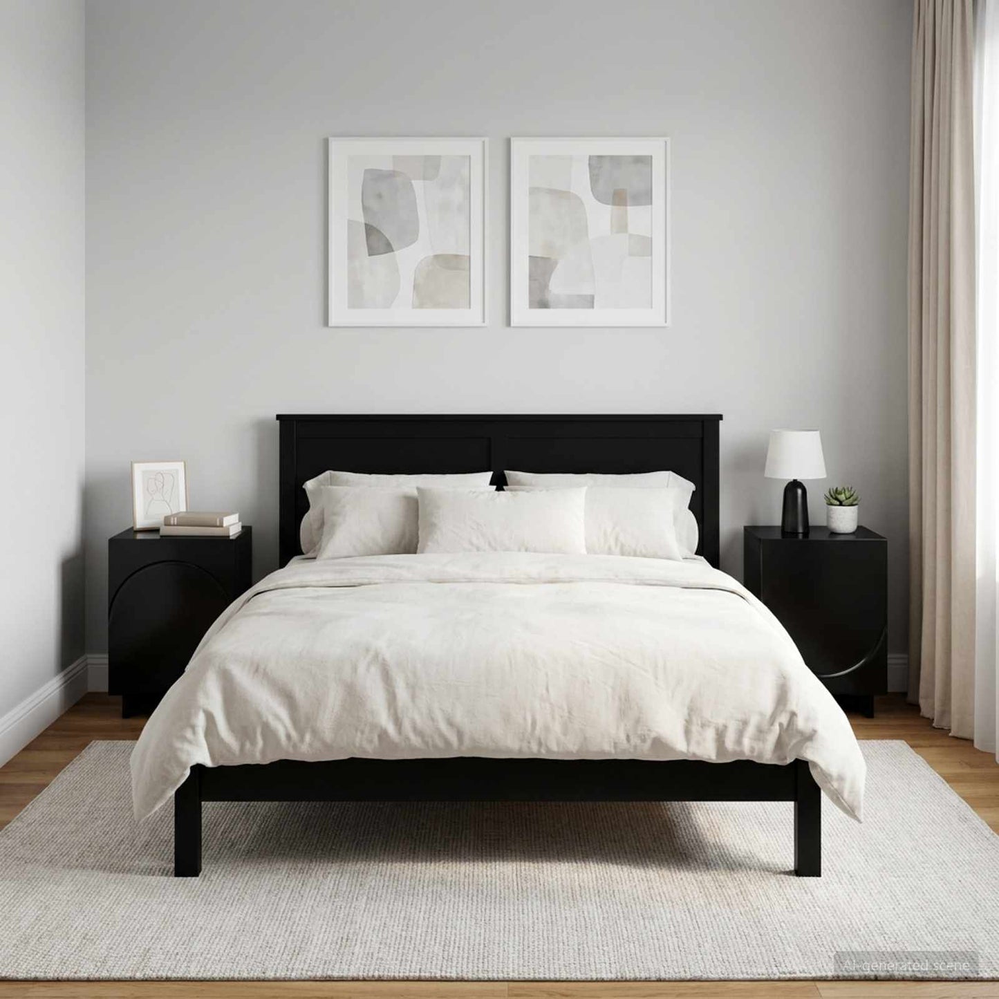 Bedside Cabinet 2 pcs Black 33.5 x 34.5 x 50 cm Engineered Wood