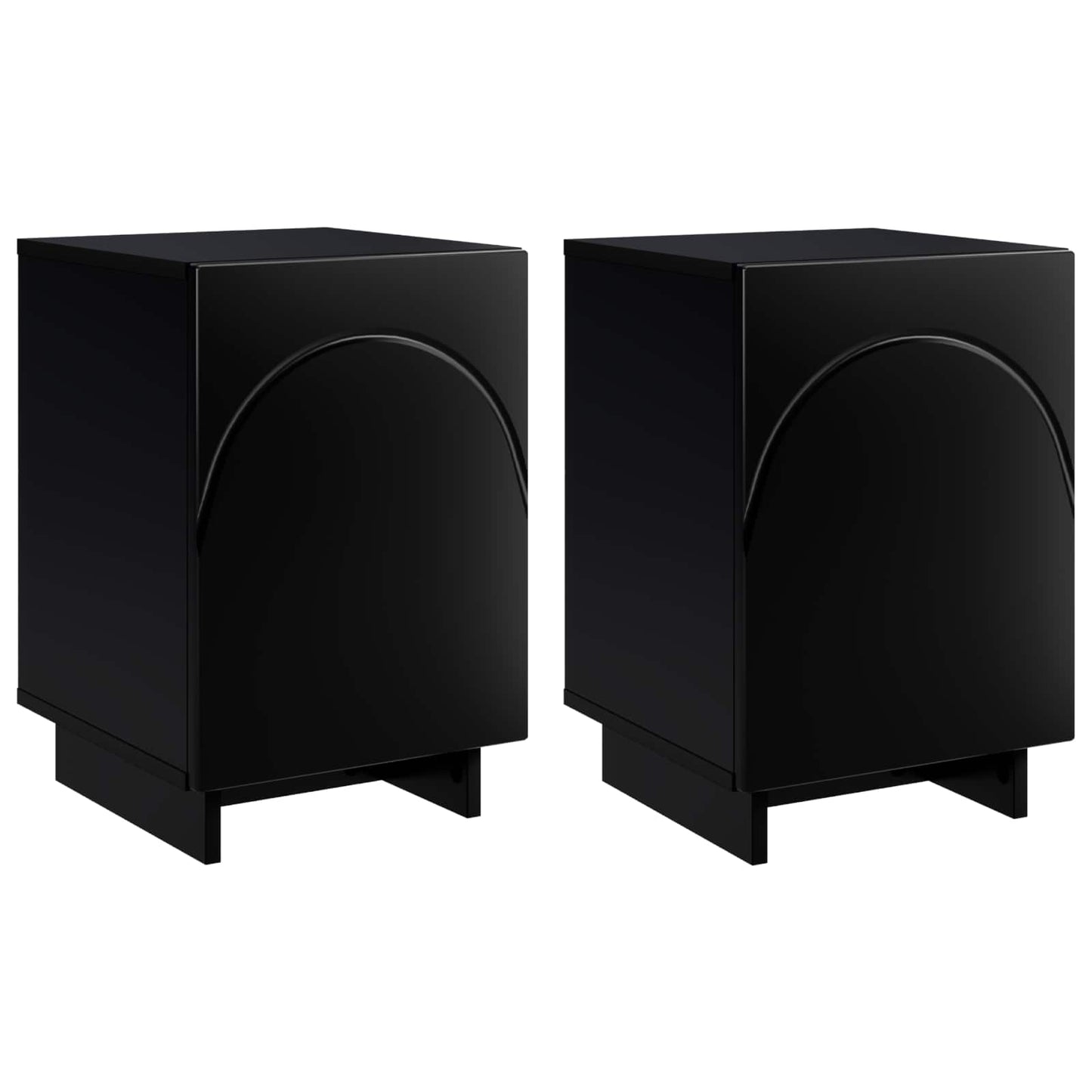 Bedside Cabinet 2 pcs Black 33.5 x 34.5 x 50 cm Engineered Wood
