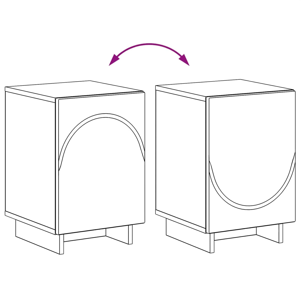 Bedside Cabinet Concrete Grey 33.5 x 34.5 x 50 cm
