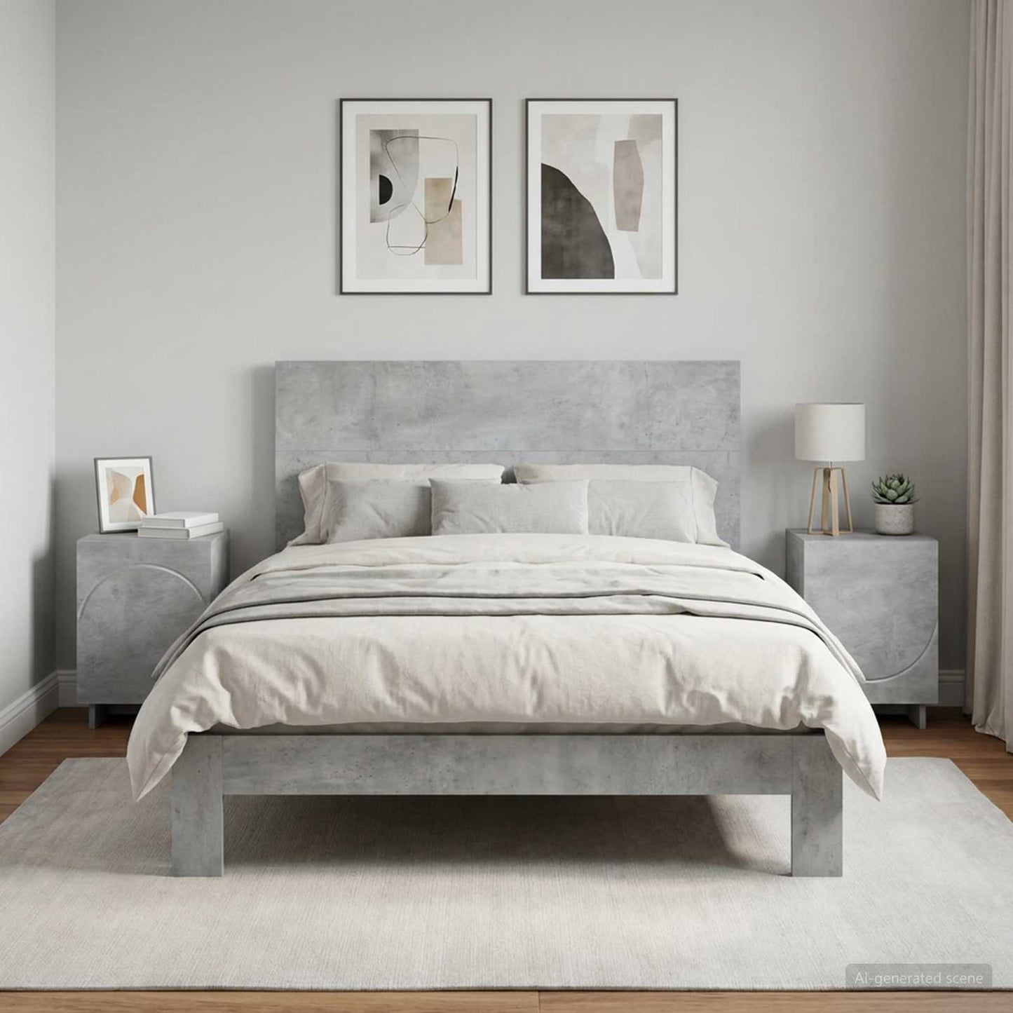 Bedside Cabinet 2 pcs Concrete Grey 33.5 x 34.5 x 50 cm