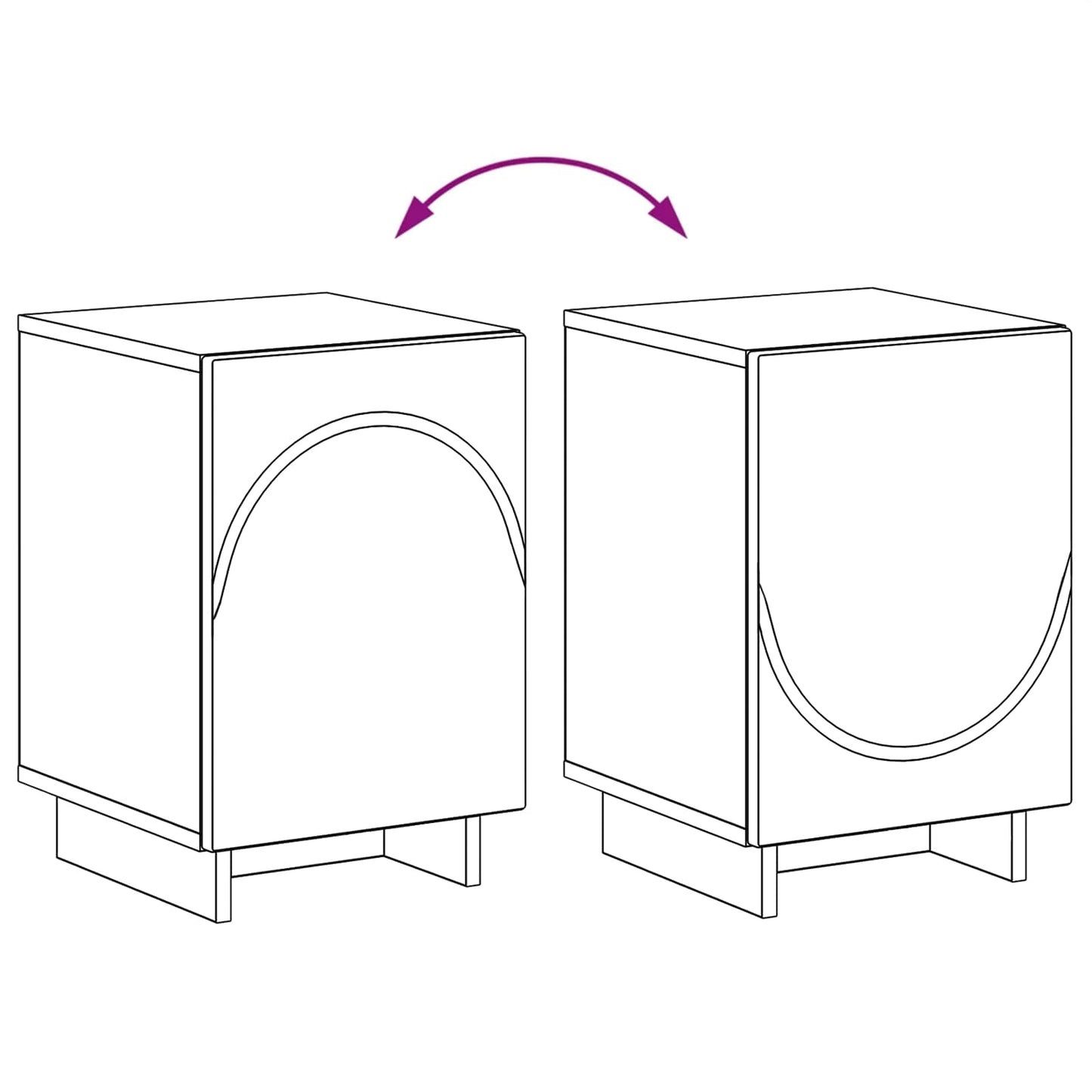Bedside Cabinet 2 pcs Concrete Grey 33.5 x 34.5 x 50 cm