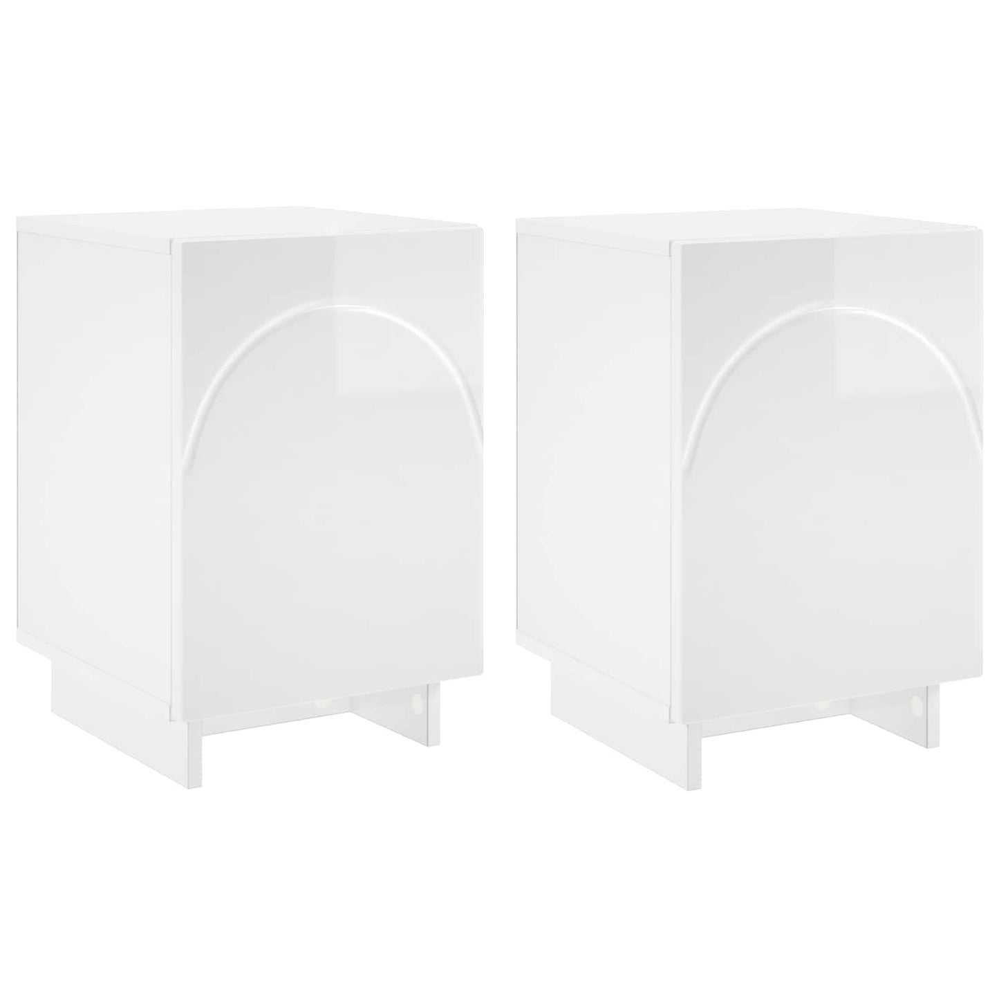 Bedside Cabinet 2 pcs High Gloss White 33.5 x 34.5 x 50 cm