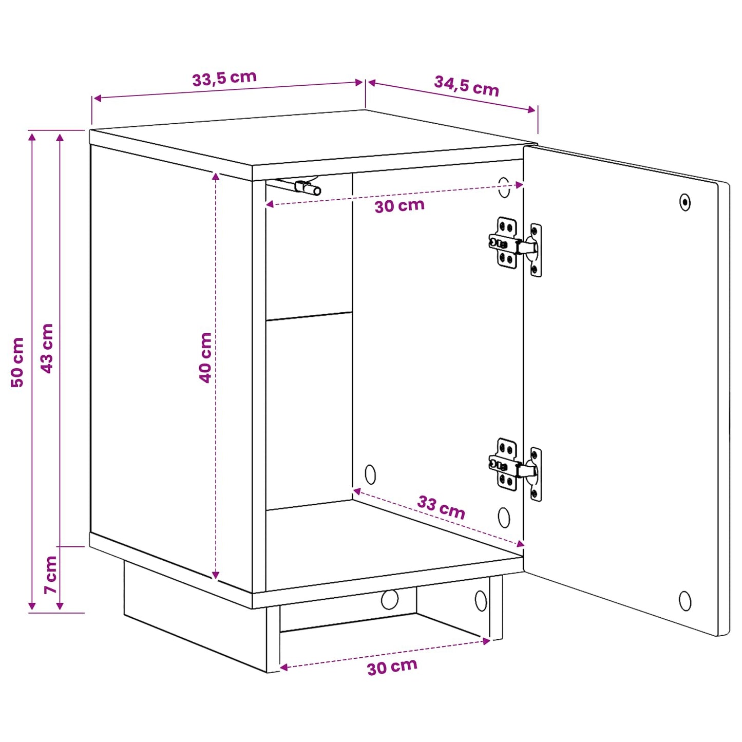 Bedside Cabinet 2 pcs High Gloss White 33.5 x 34.5 x 50 cm
