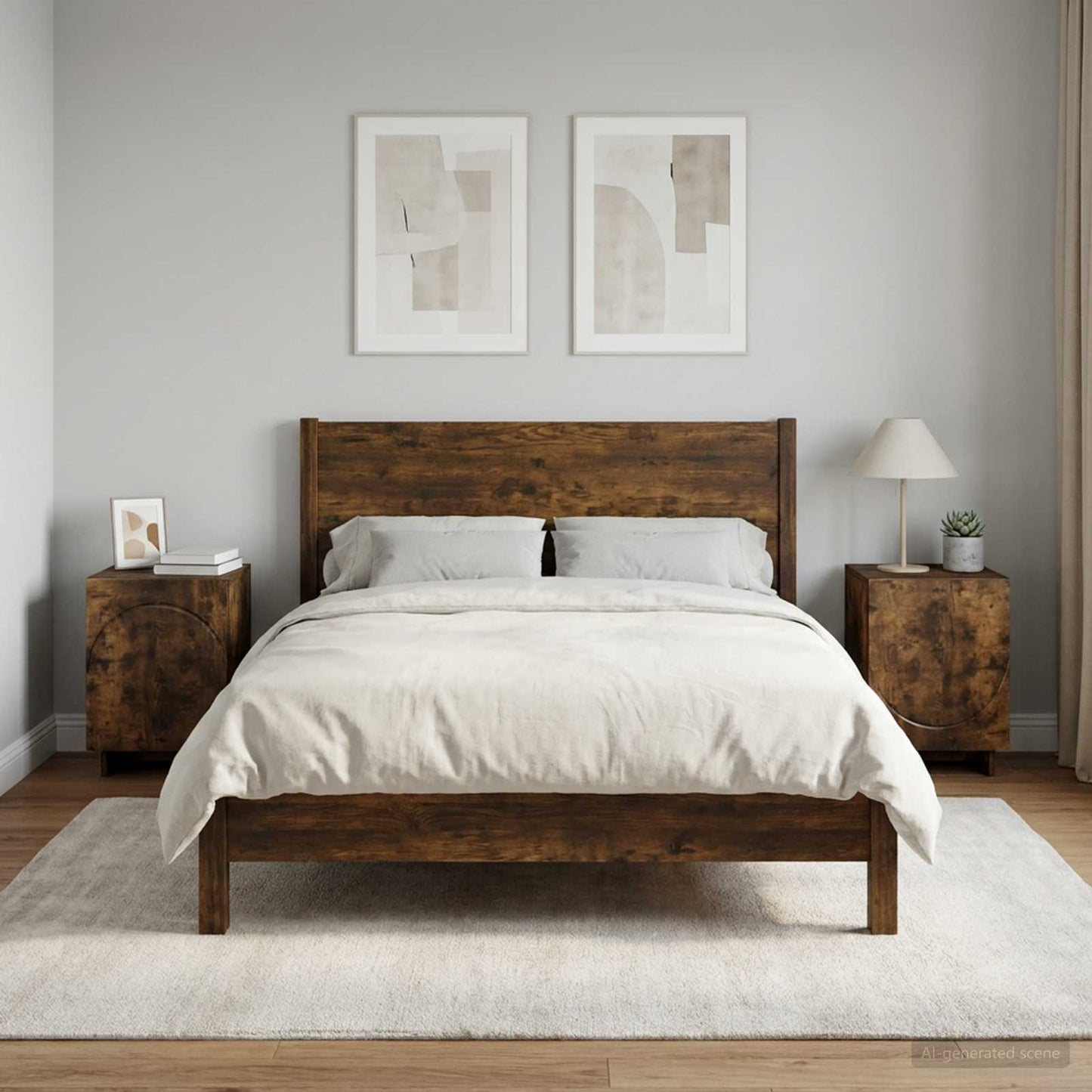 Bedside Cabinet 2 pcs Smoked Oak 33.5 x 34.5 x 50 cm