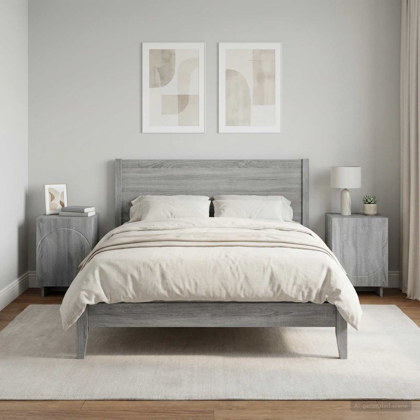 Bedside Cabinet 2 pcs Grey Sonoma 33.5 x 34.5 x 50 cm