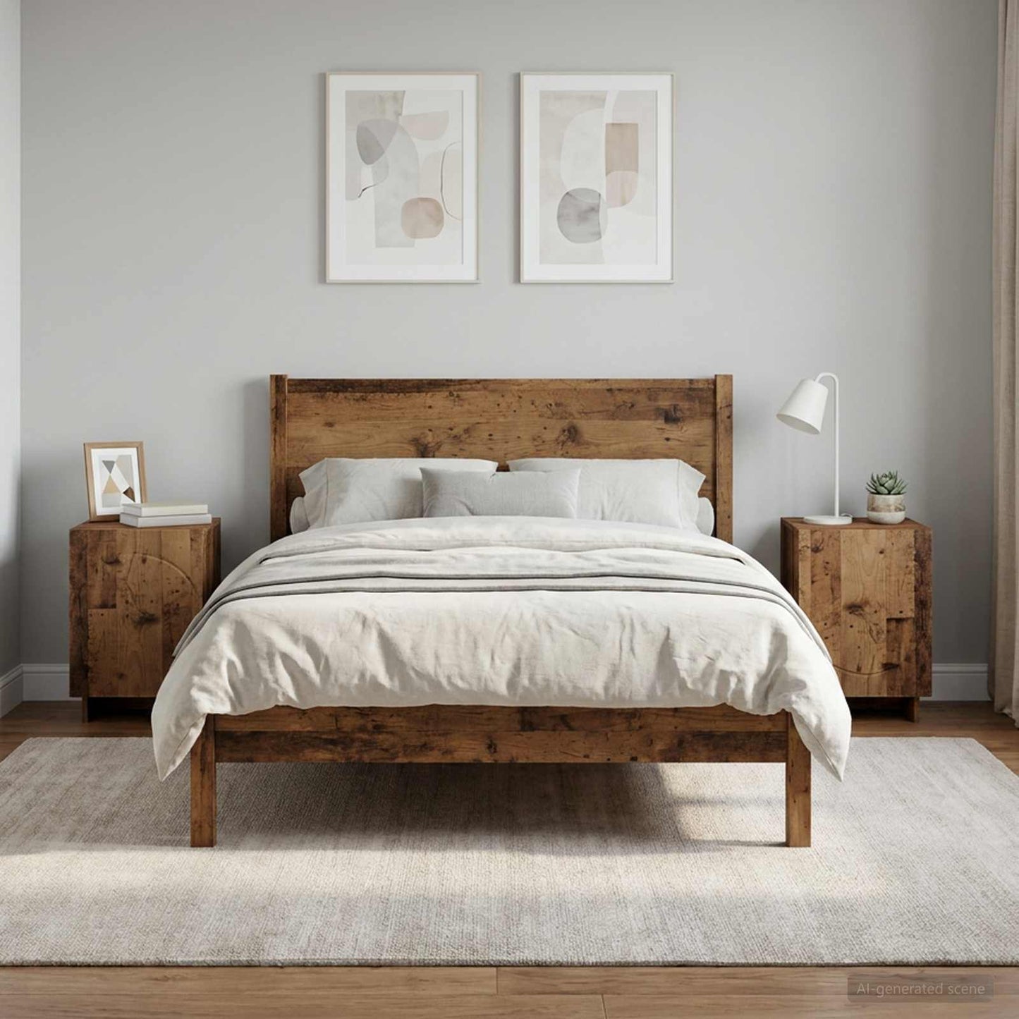Bedside Cabinet 2 pcs Old Wood 33.5 x 34.5 x 50 cm