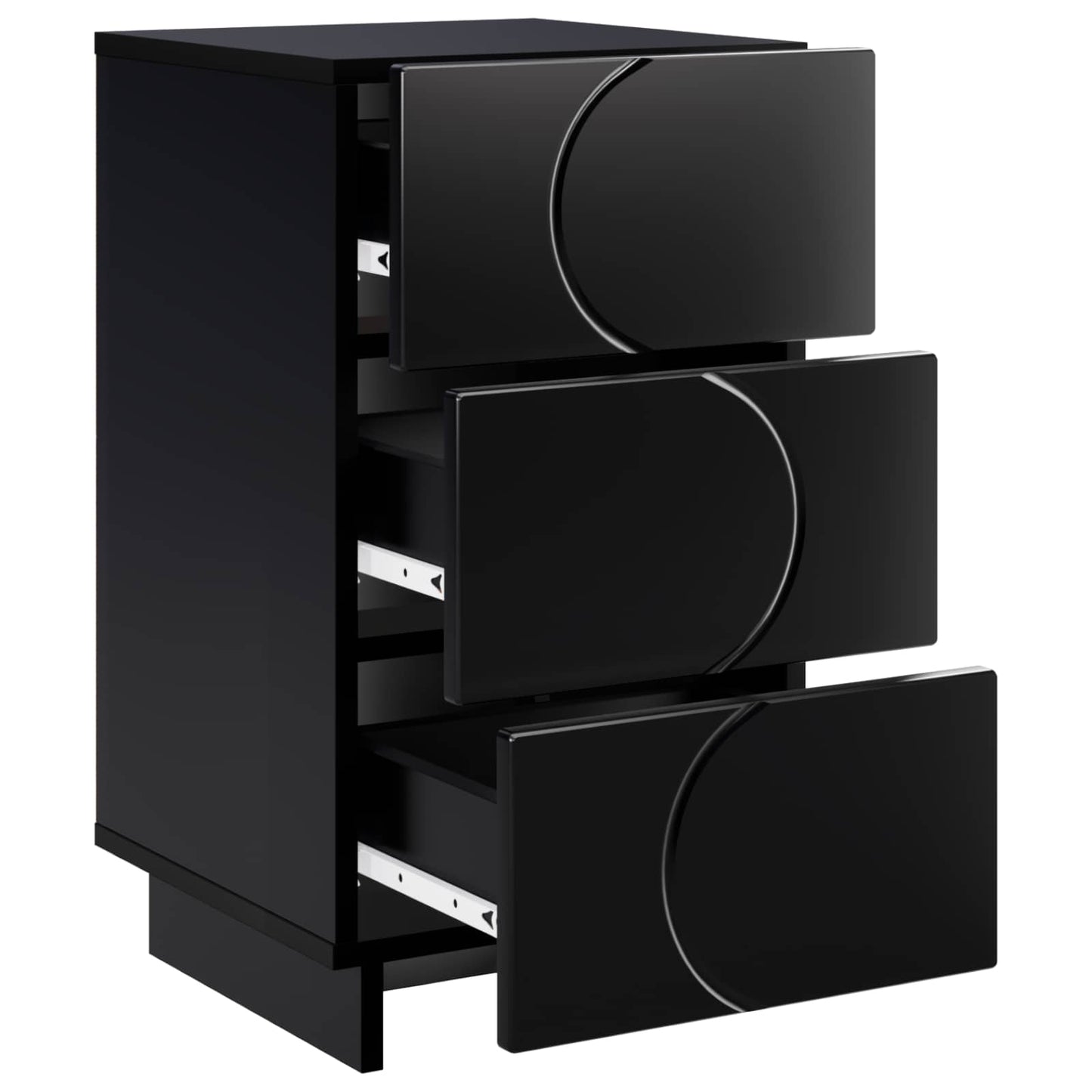 Bedside Cabinet 2 pcs Black 33.5 x 34.5 x 60 cm Engineered Wood