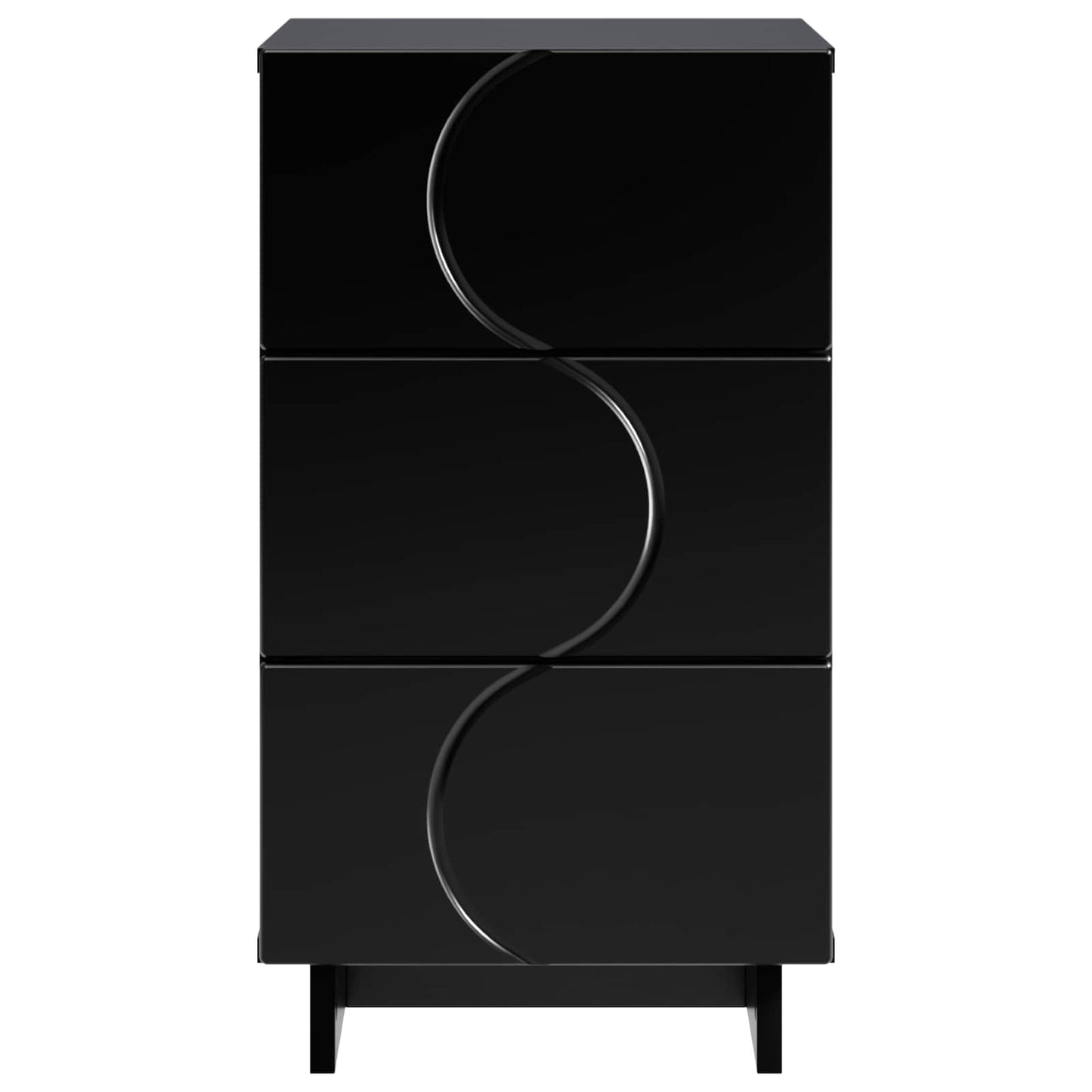 Bedside Cabinet 2 pcs Black 33.5 x 34.5 x 60 cm Engineered Wood