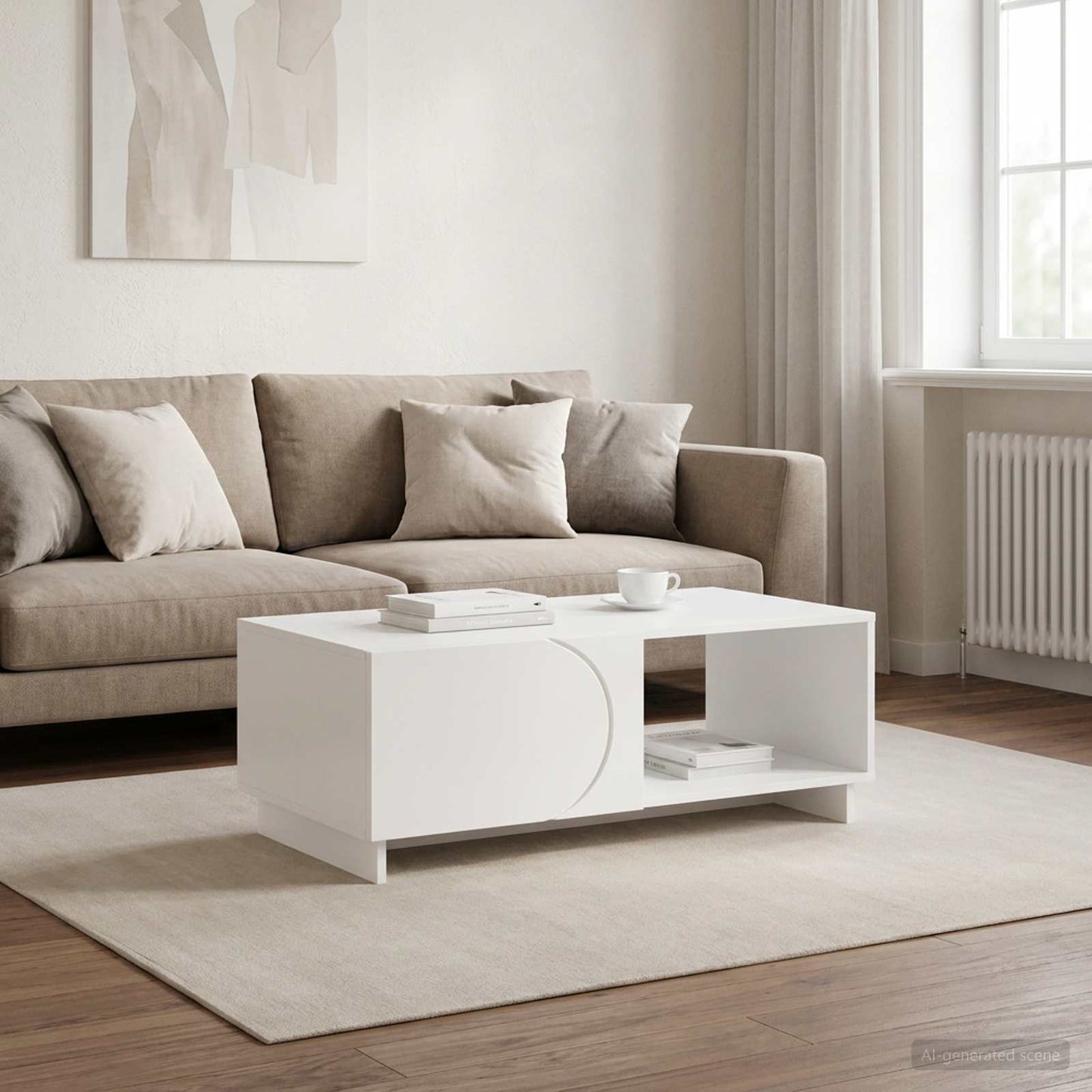 Coffee Table White 95 x 50.5 x 35 cm Engineered Wood