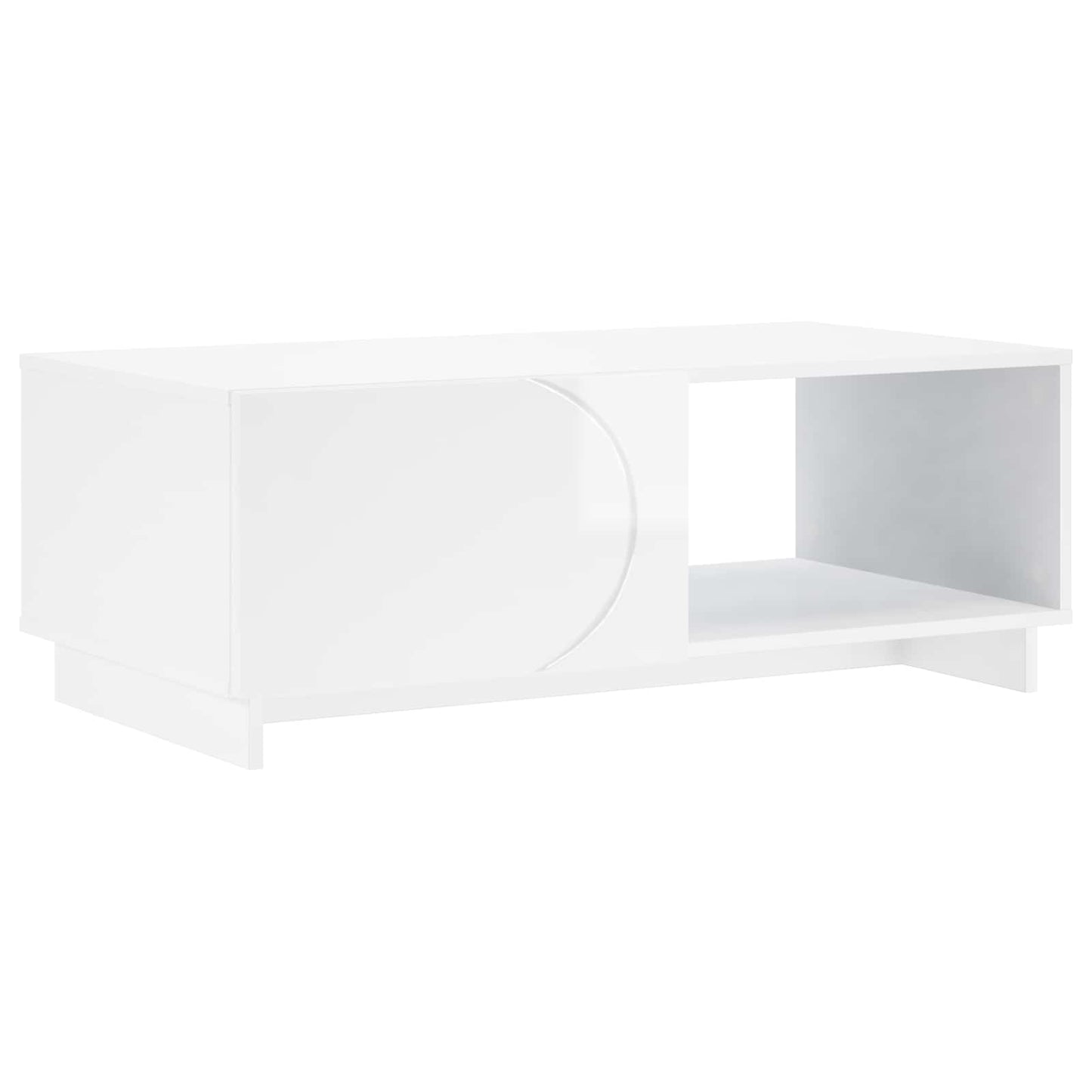 Coffee Table High Gloss White 95 x 50.5 x 35 cm Engineered Wood