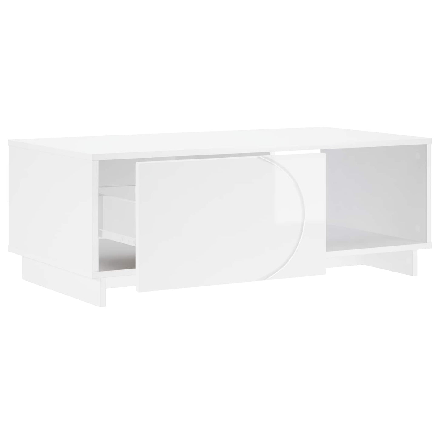 Coffee Table High Gloss White 95 x 50.5 x 35 cm Engineered Wood