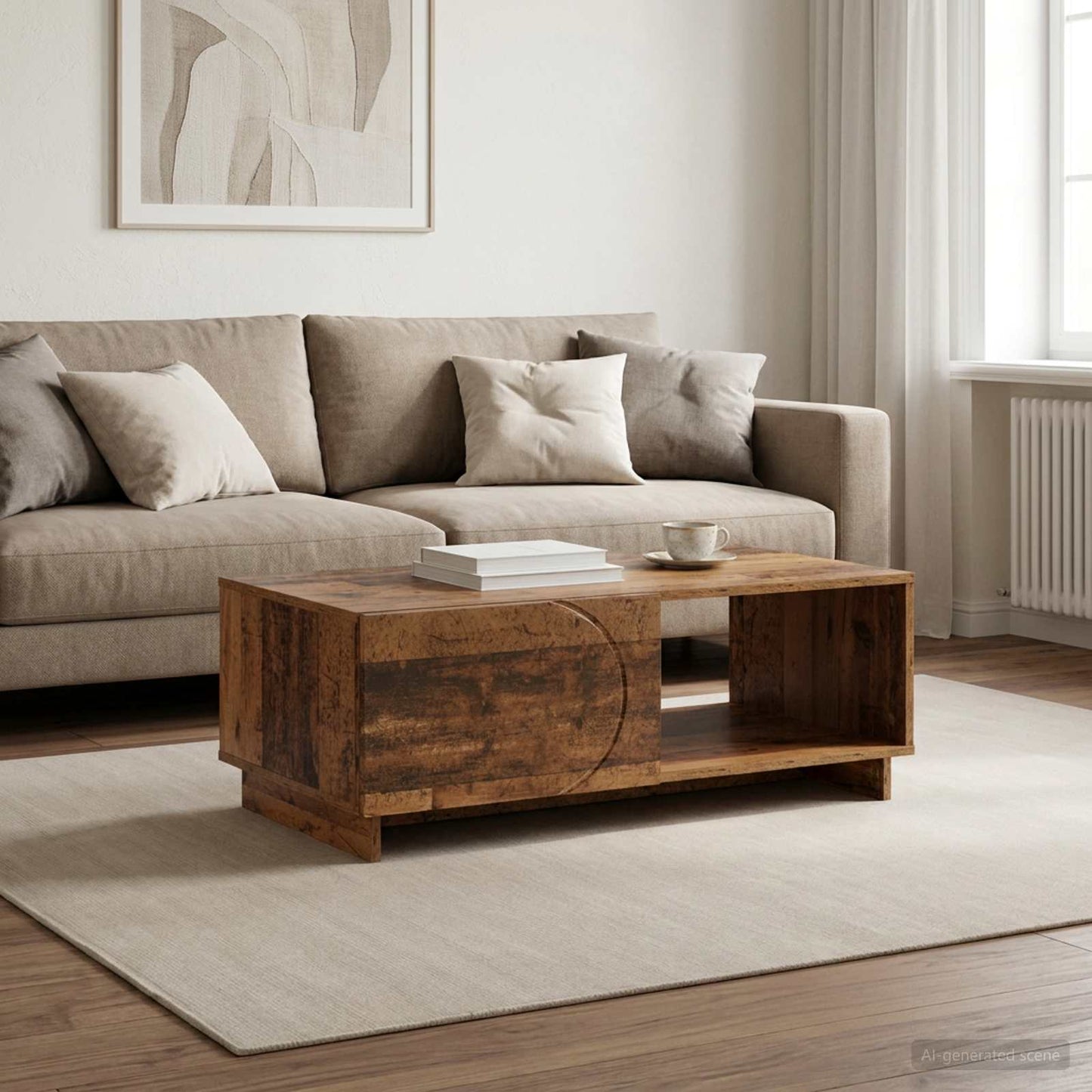 Coffee Table Old Wood 95 x 50.5 x 35 cm Engineered Wood