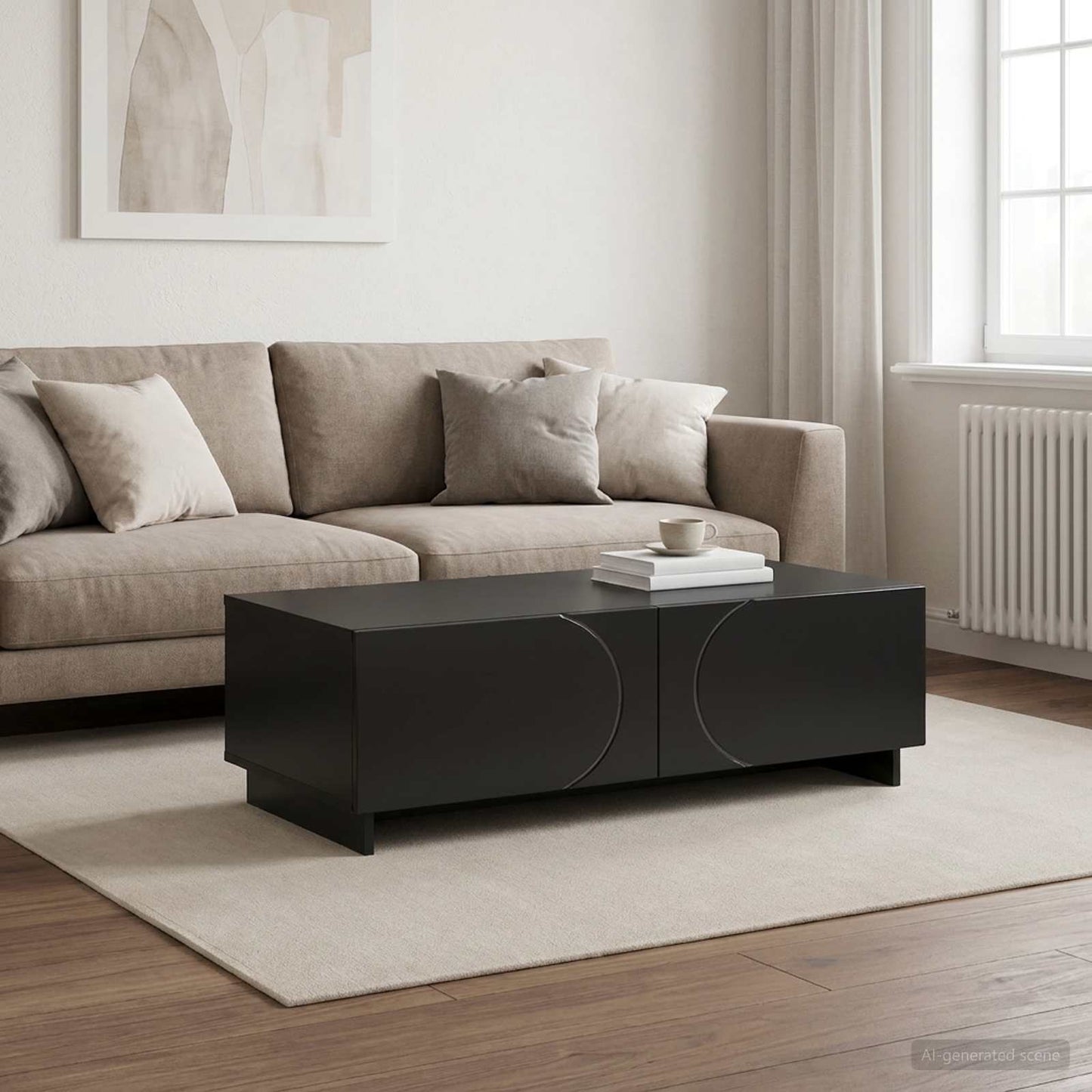 Coffee Table Black 102 x 50.5 x 35 cm Engineered Wood