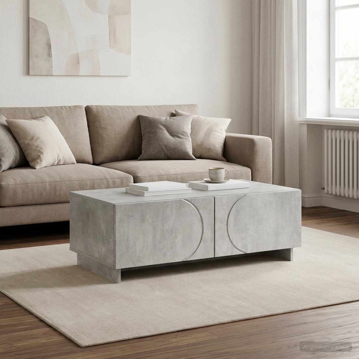 Coffee Table Concrete Grey 102 x 50.5 x 35 cm Engineered Wood