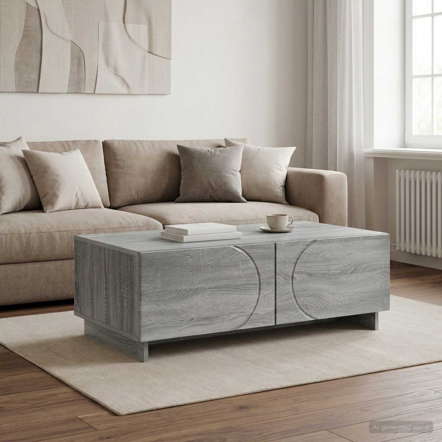Coffee Table Grey Sonoma 102 x 50.5 x 35 cm Engineered Wood