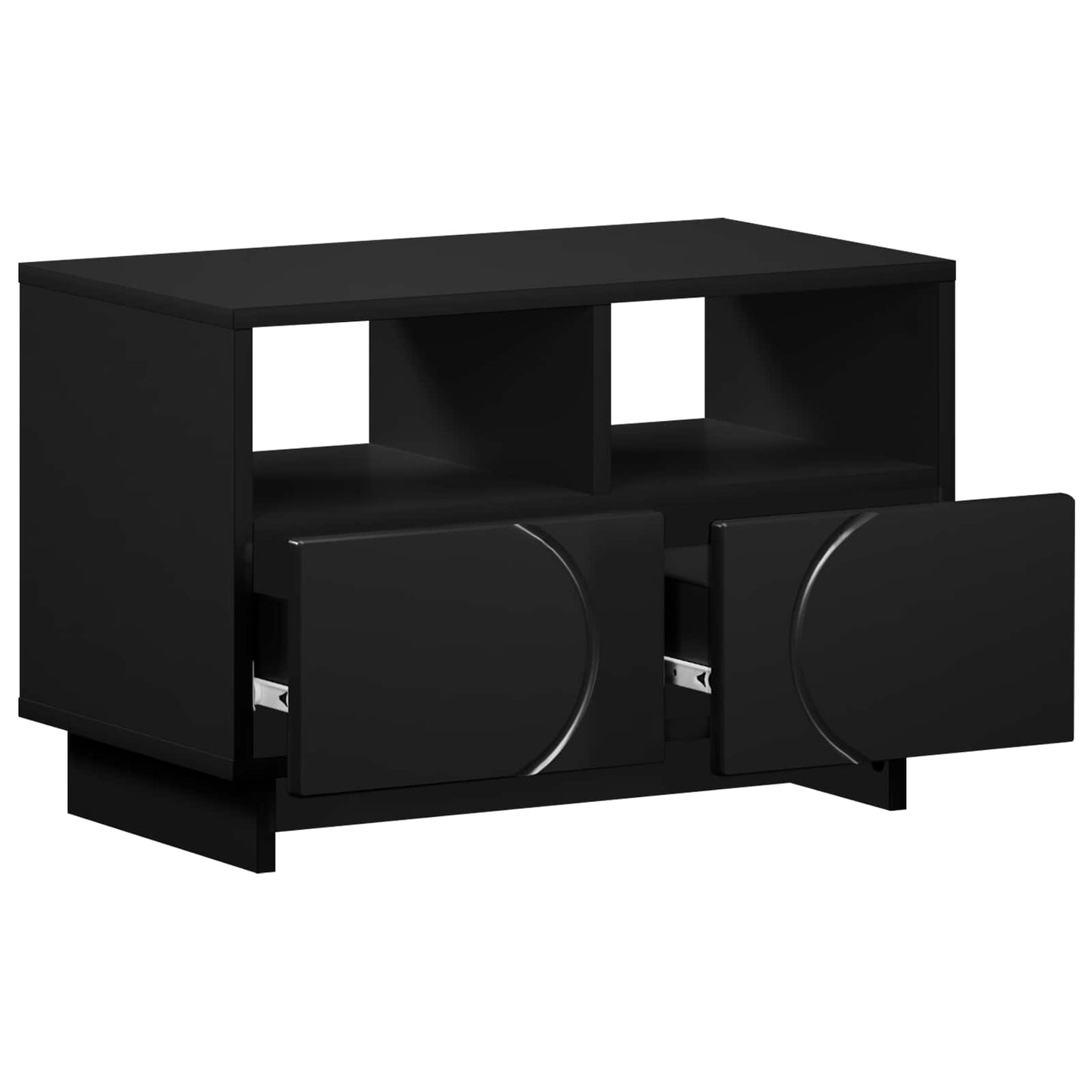 TV Stand 60 x 34.5 x 40 cm Black Engineered Wood