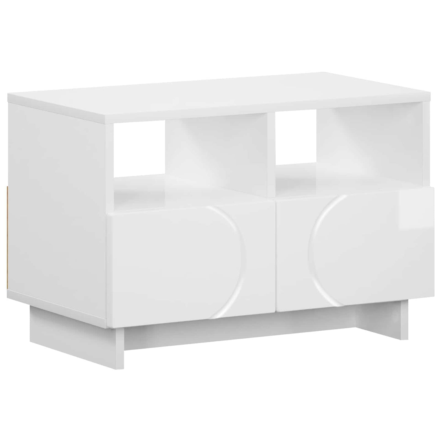 TV Stand 60 x 34.5 x 40 cm High Gloss White Engineered Wood