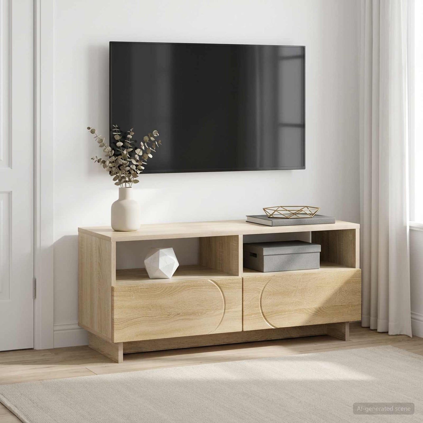 TV Stand 90 x 34.5 x 40 cm Concrete Grey Engineered Wood